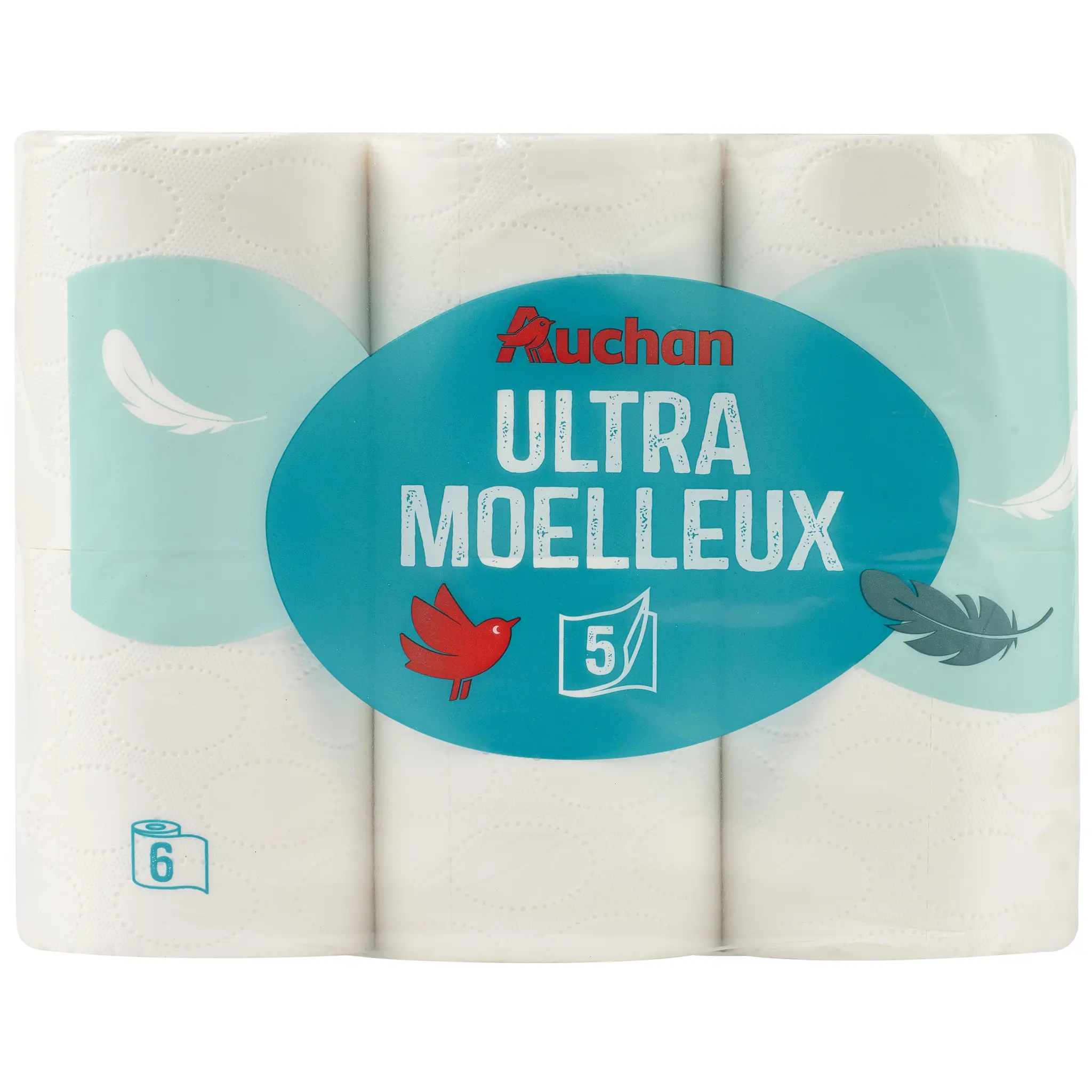 AUCHAN Papier toilette blanc ultra moelleux 5 épaisseurs