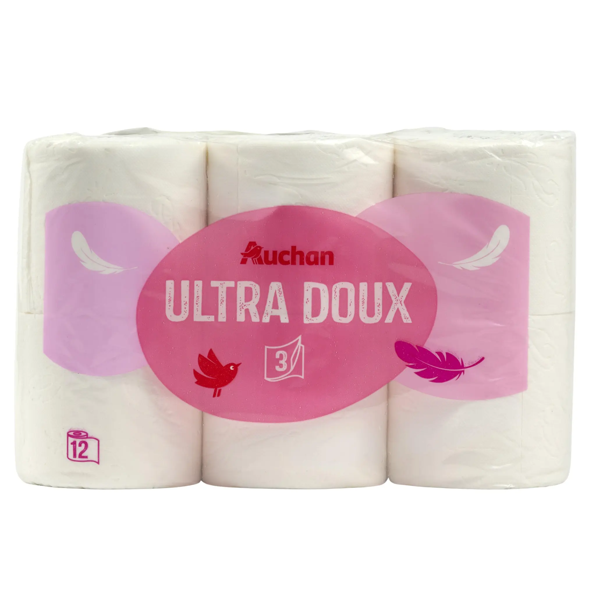 AUCHAN Papier toilette blanc ultra doux 3 épaisseurs