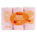 AUCHAN Papier toilette rose maxi doux et résistant 2 épaisseurs