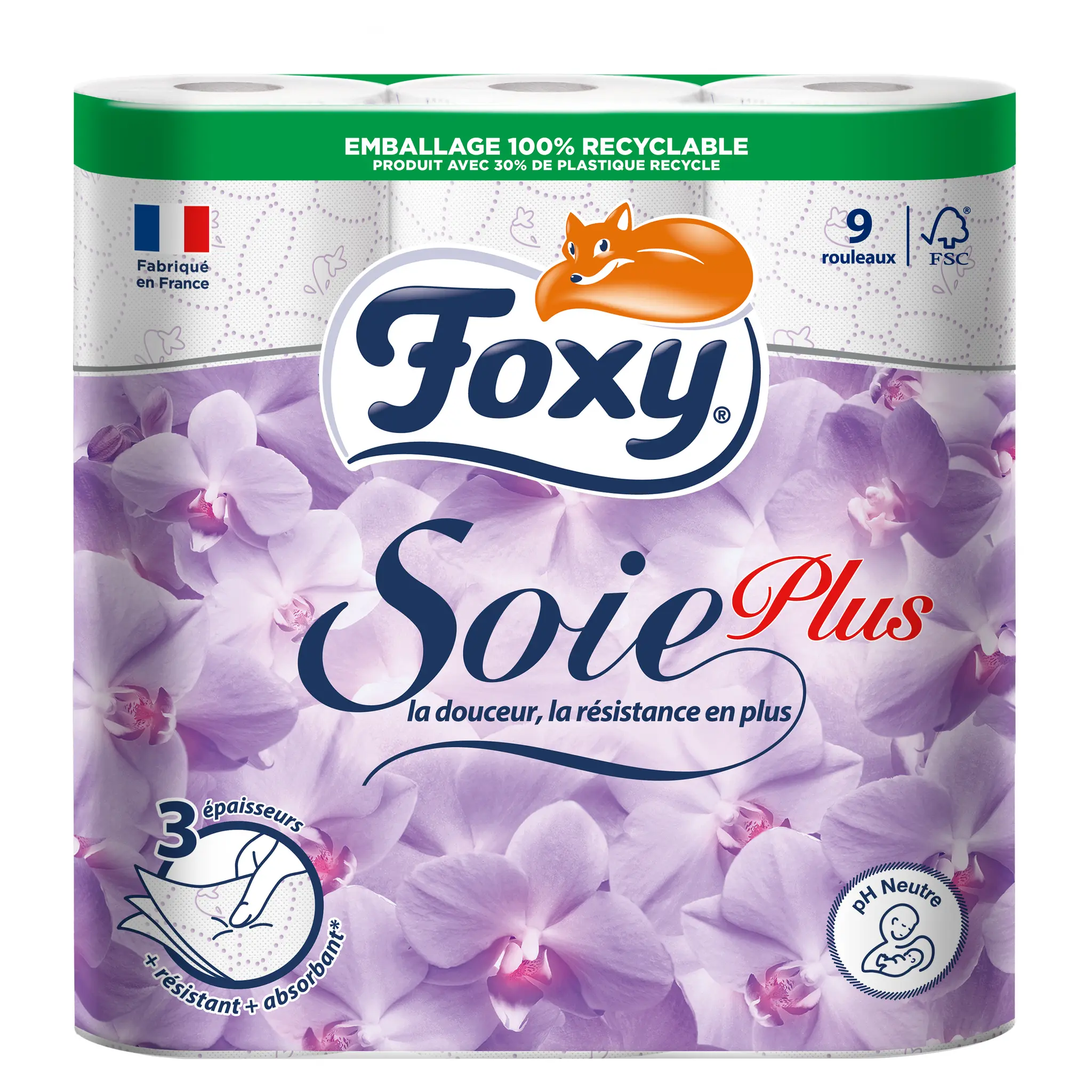 FOXY Papier toilette blanc 3 épaisseurs