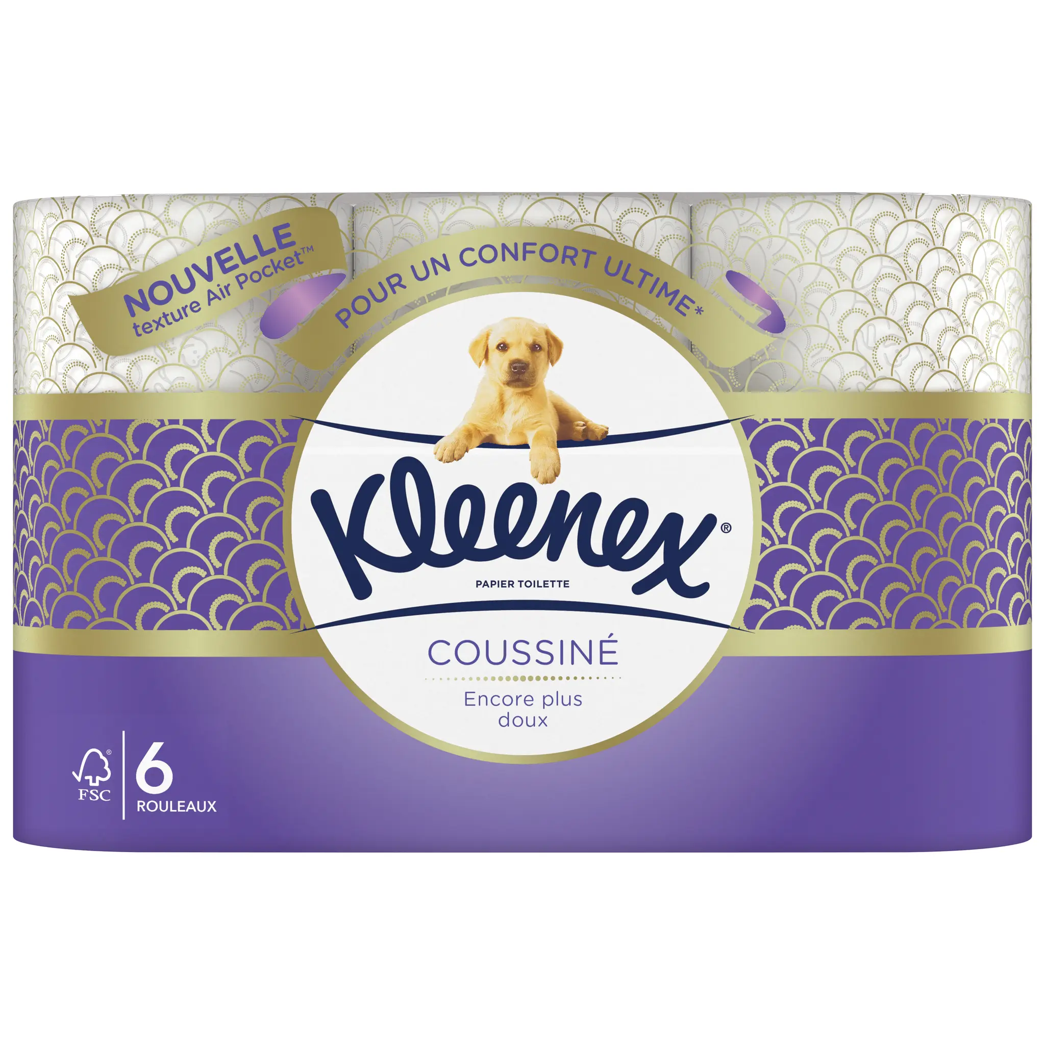 KLEENEX Papier toilette blanc coussiné doux 3 épaisseurs