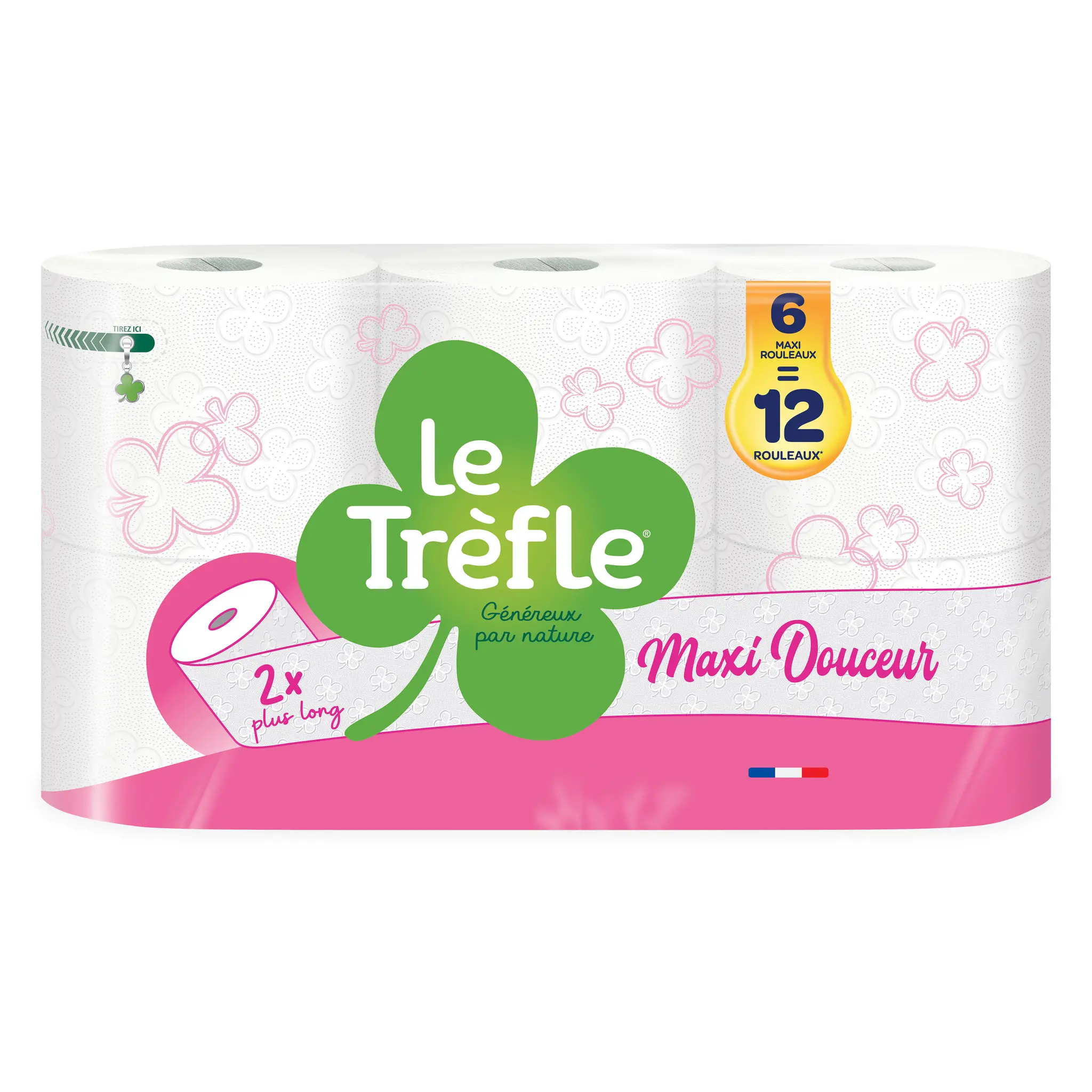 LE TRÈFLE Papier toilette blanc maxi douceur 2 épaisseurs