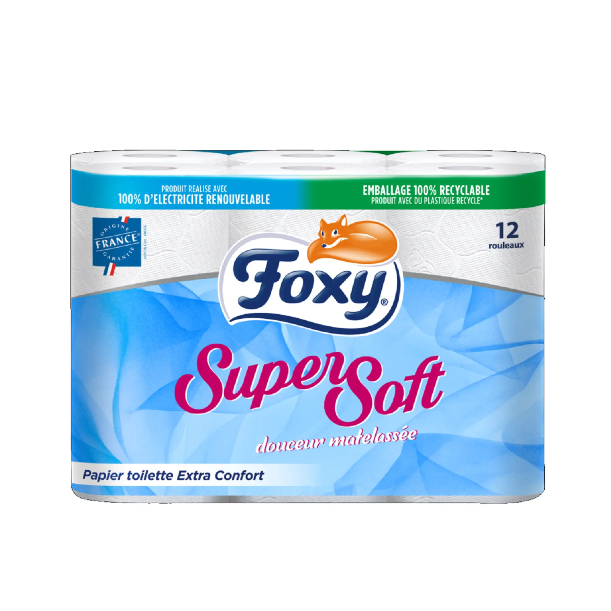 FOXY Papier toilette blanc extra confort 2 épaisseurs