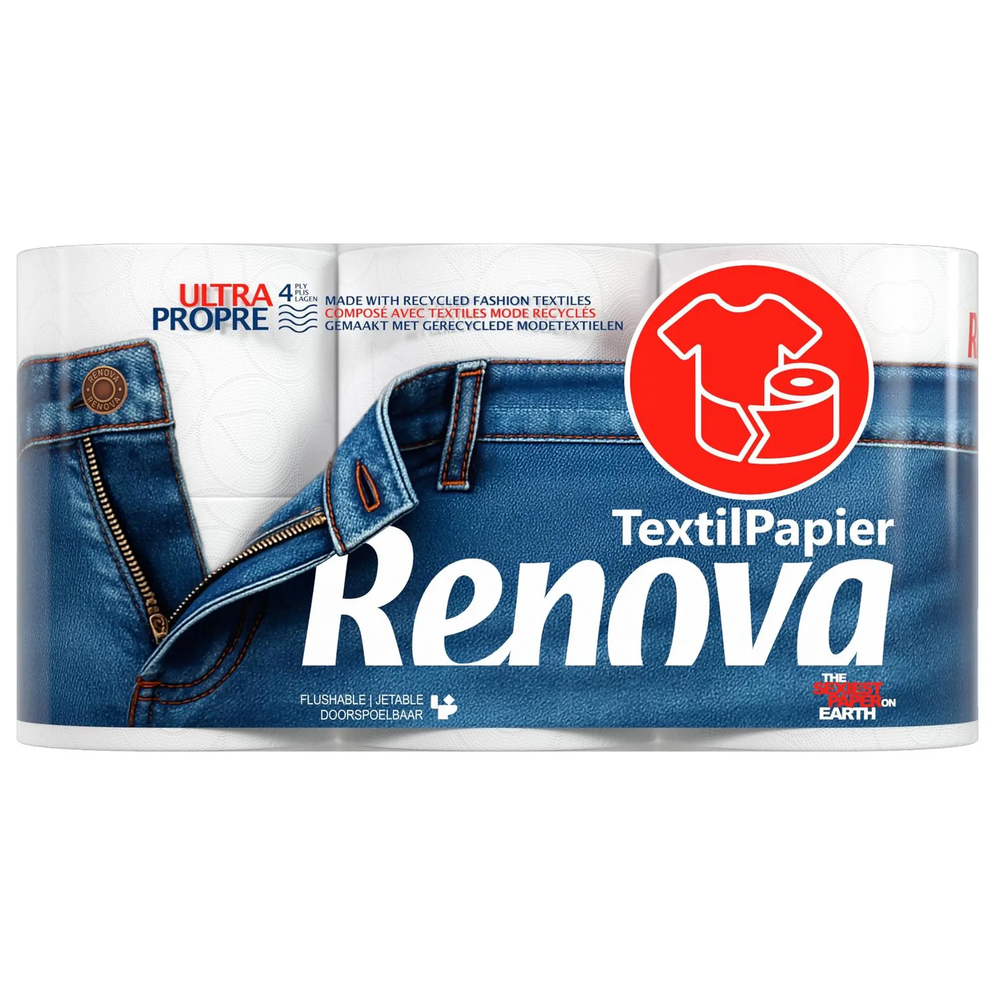 RENOVA Papier hygiénique textilpapier 4 plis