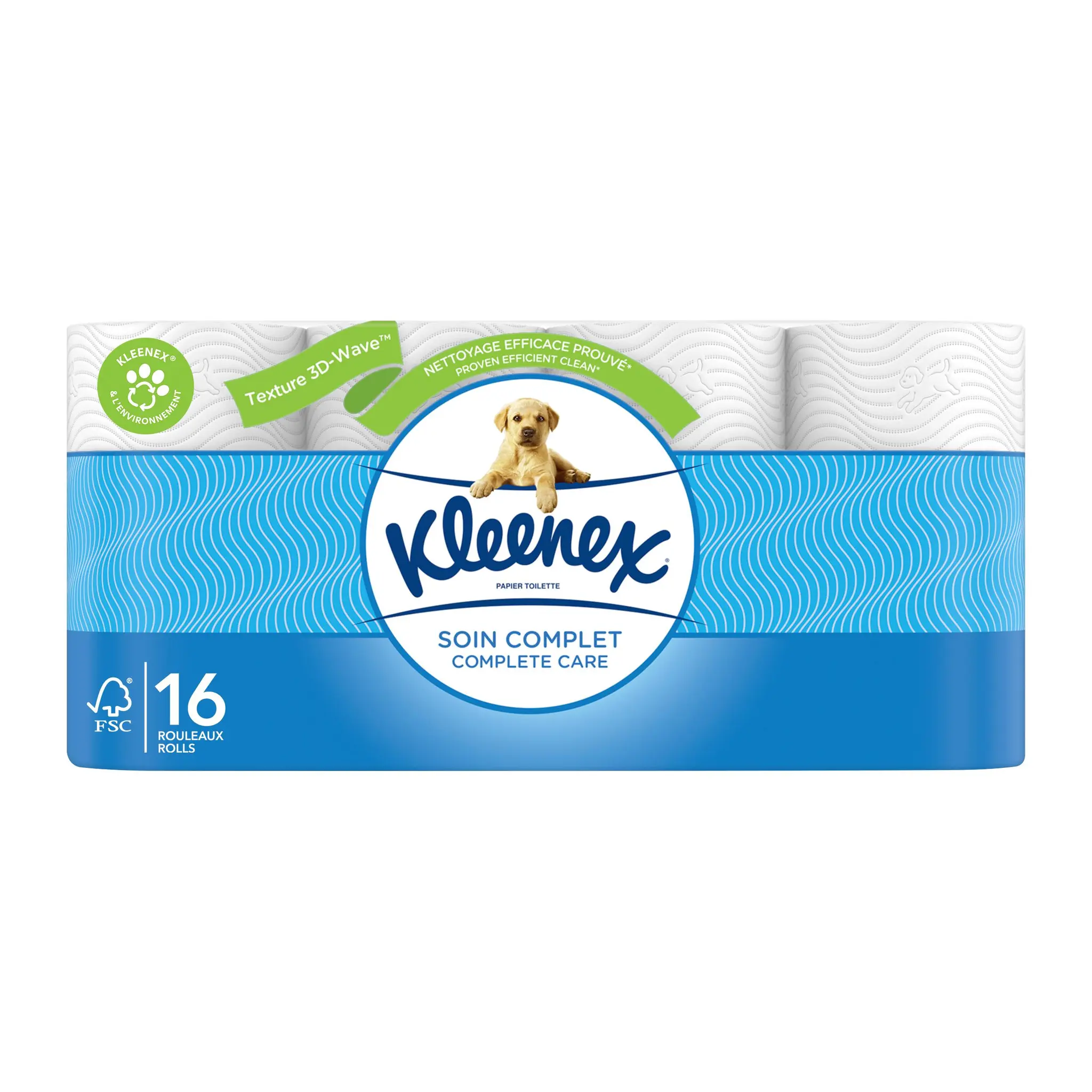 KLEENEX Papier toilette soin complet texture 3d