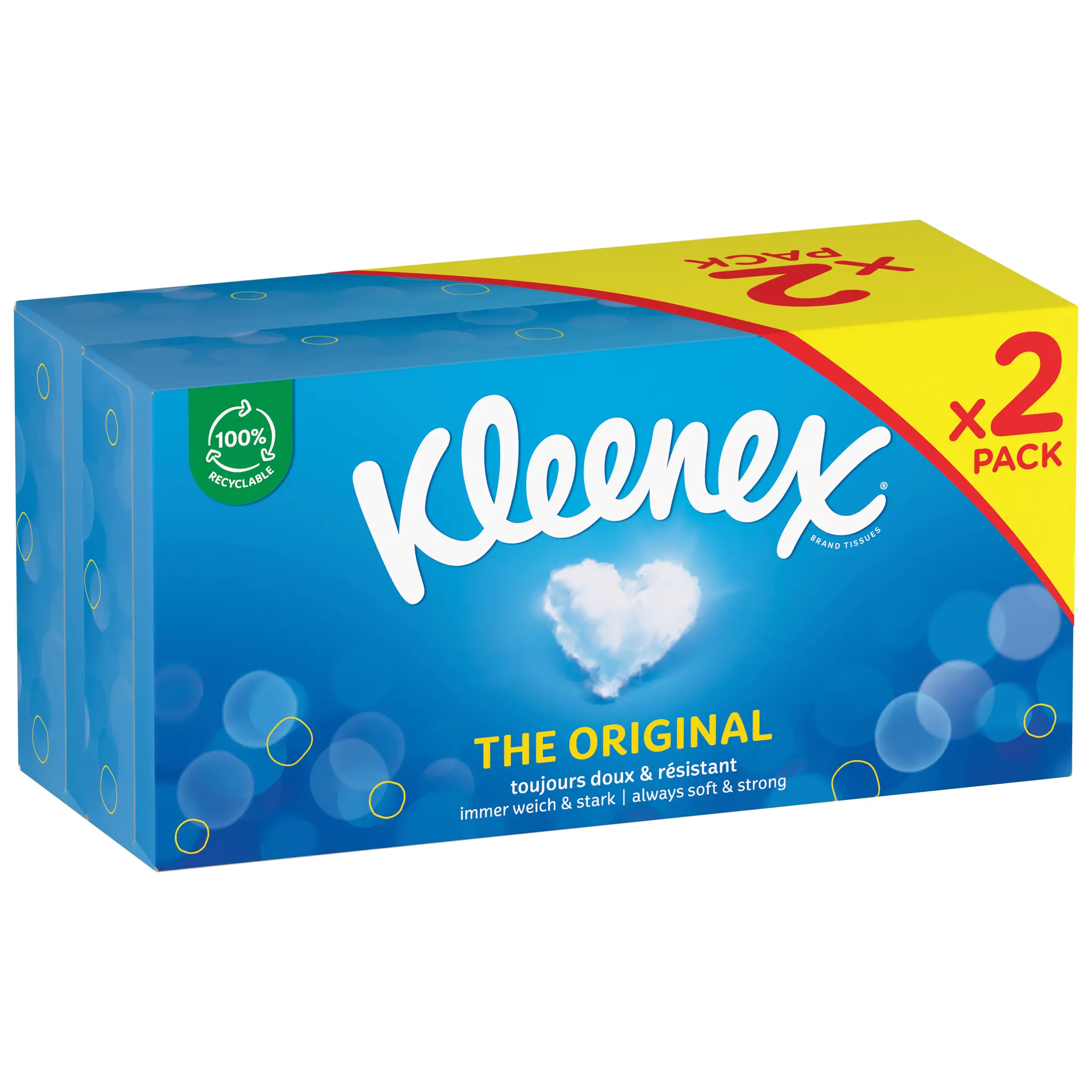 KLEENEX Boîte de mouchoirs original doux et résistant 3 épaisseurs