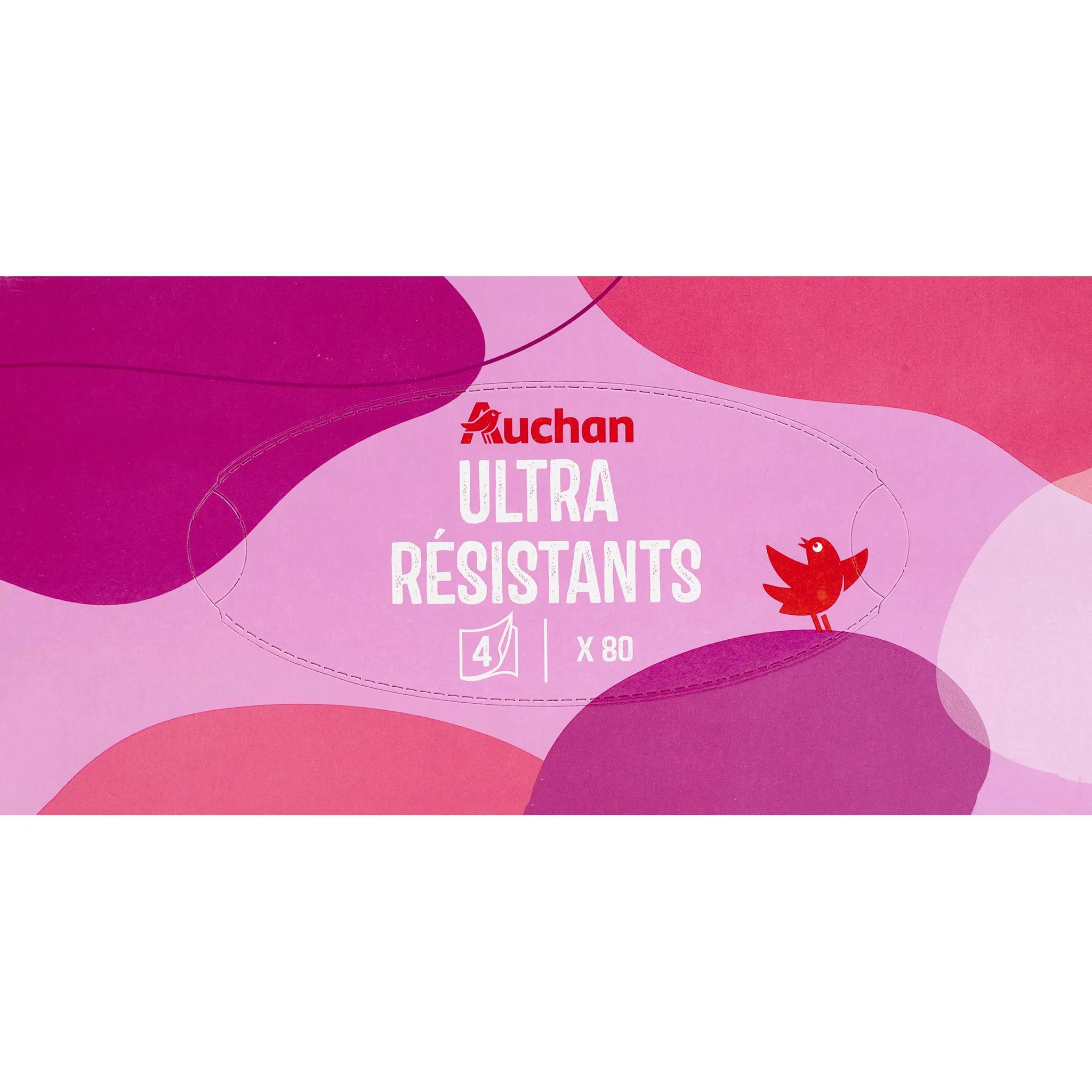 AUCHAN Boîte de mouchoirs ultra résistants 4 épaisseurs