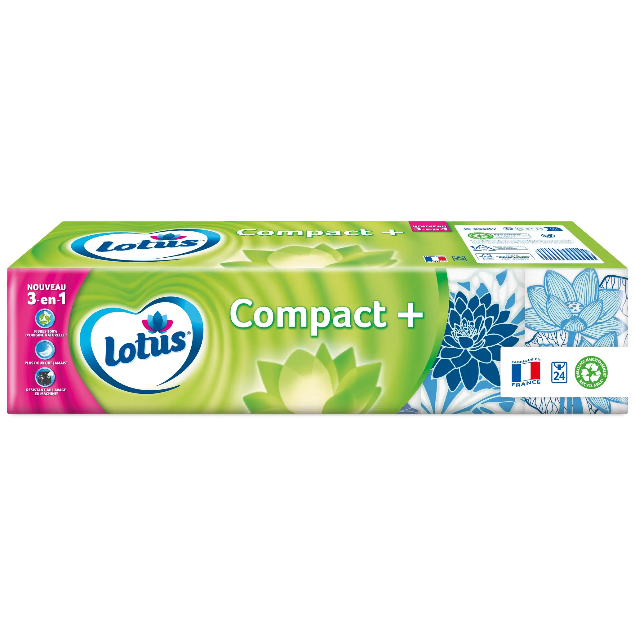 LOTUS Paquets de mouchoirs blancs 4 épaisseurs