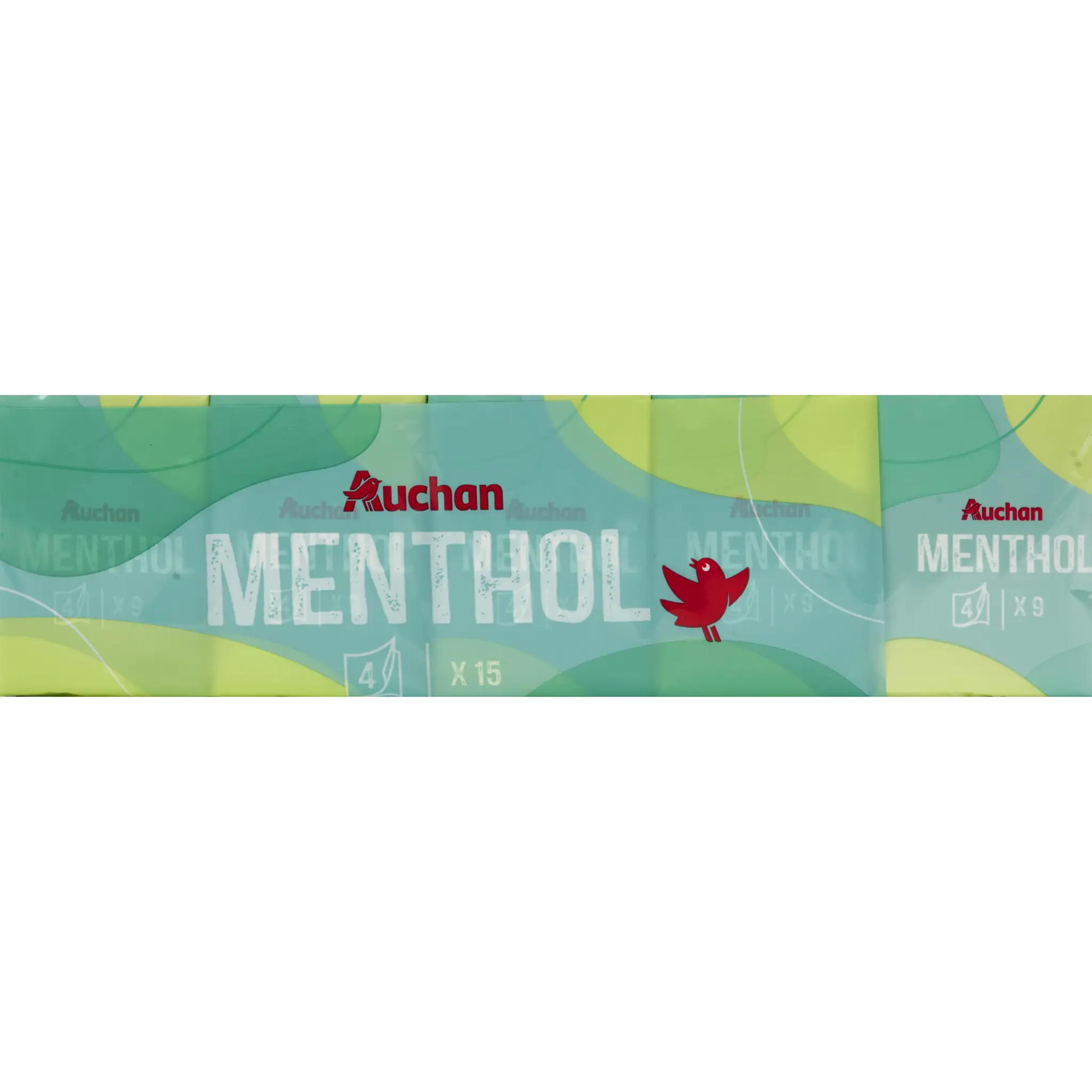 AUCHAN Paquets de mouchoirs doux et résistants menthol 4 plis