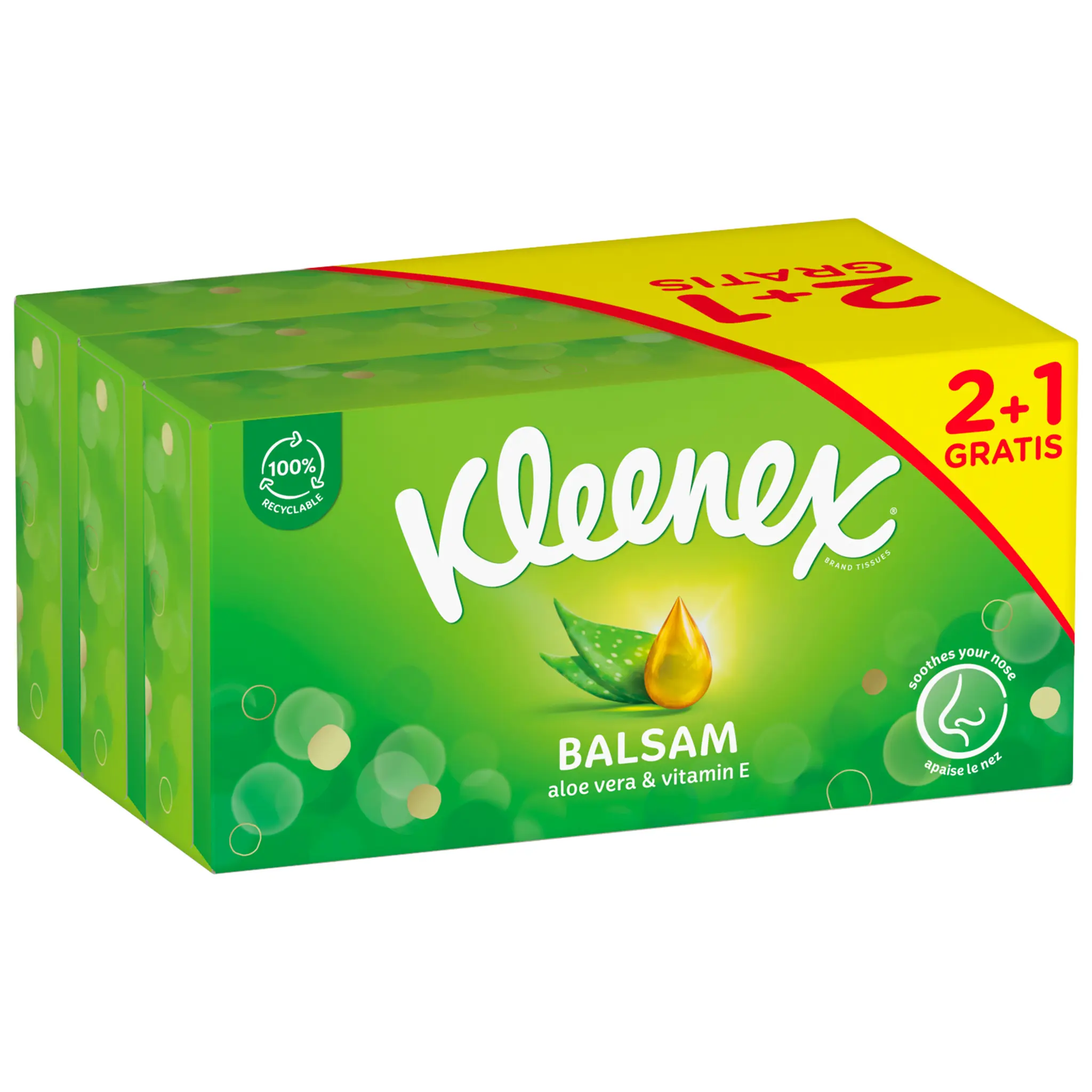 KLEENEX Boîte de mouchoirs balsam 3 épaisseurs