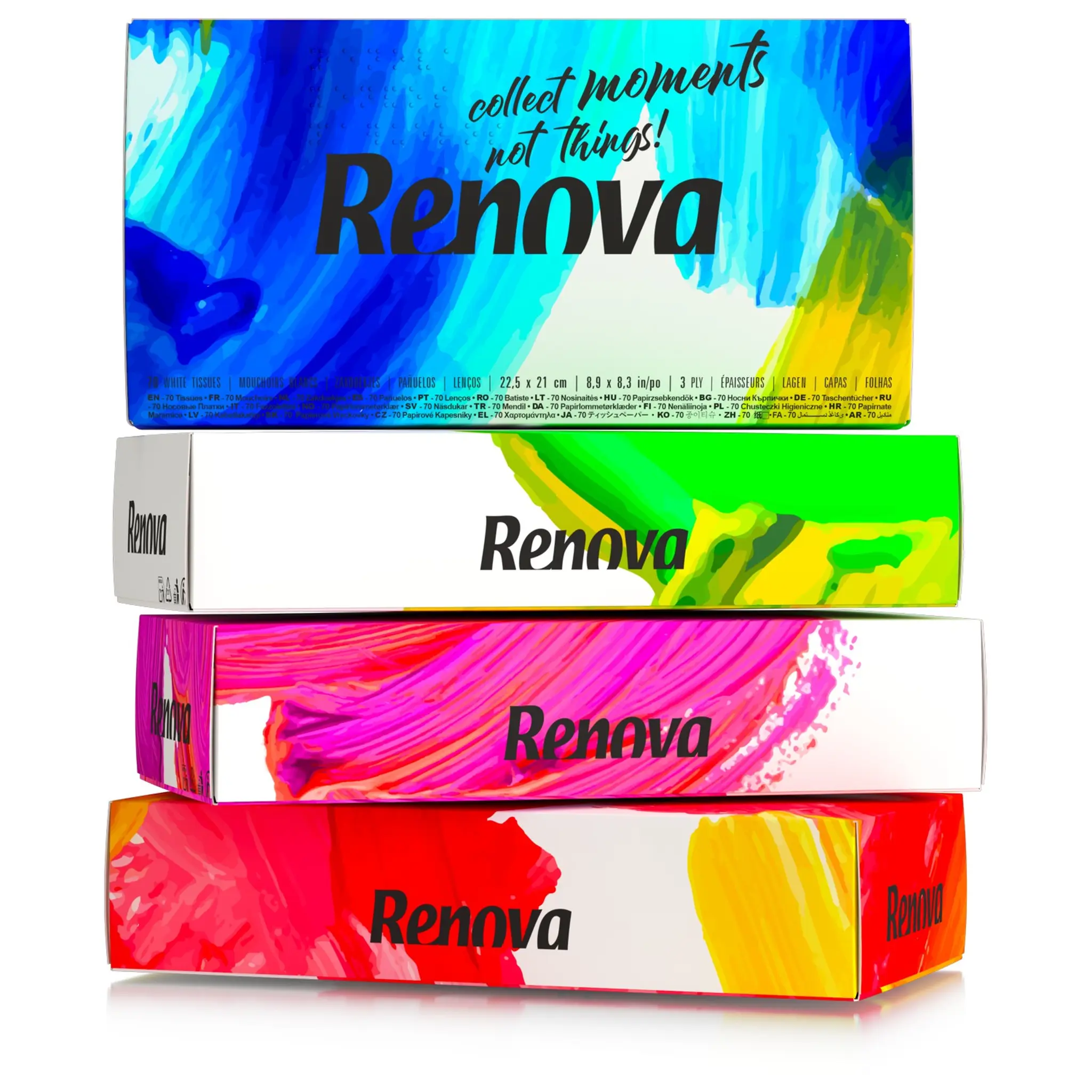 RENOVA Boîte de mouchoirs coloris aléatoires 3 épaisseurs