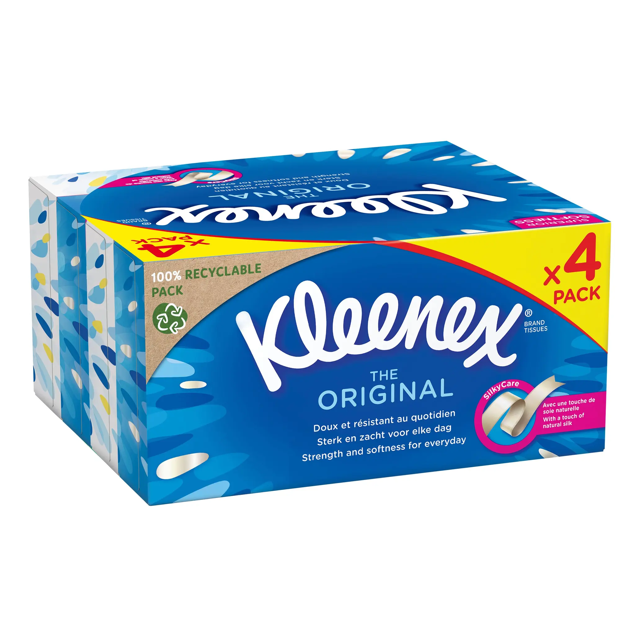KLEENEX Mouchoirs boîte the original certifiés FSC lot 4x72