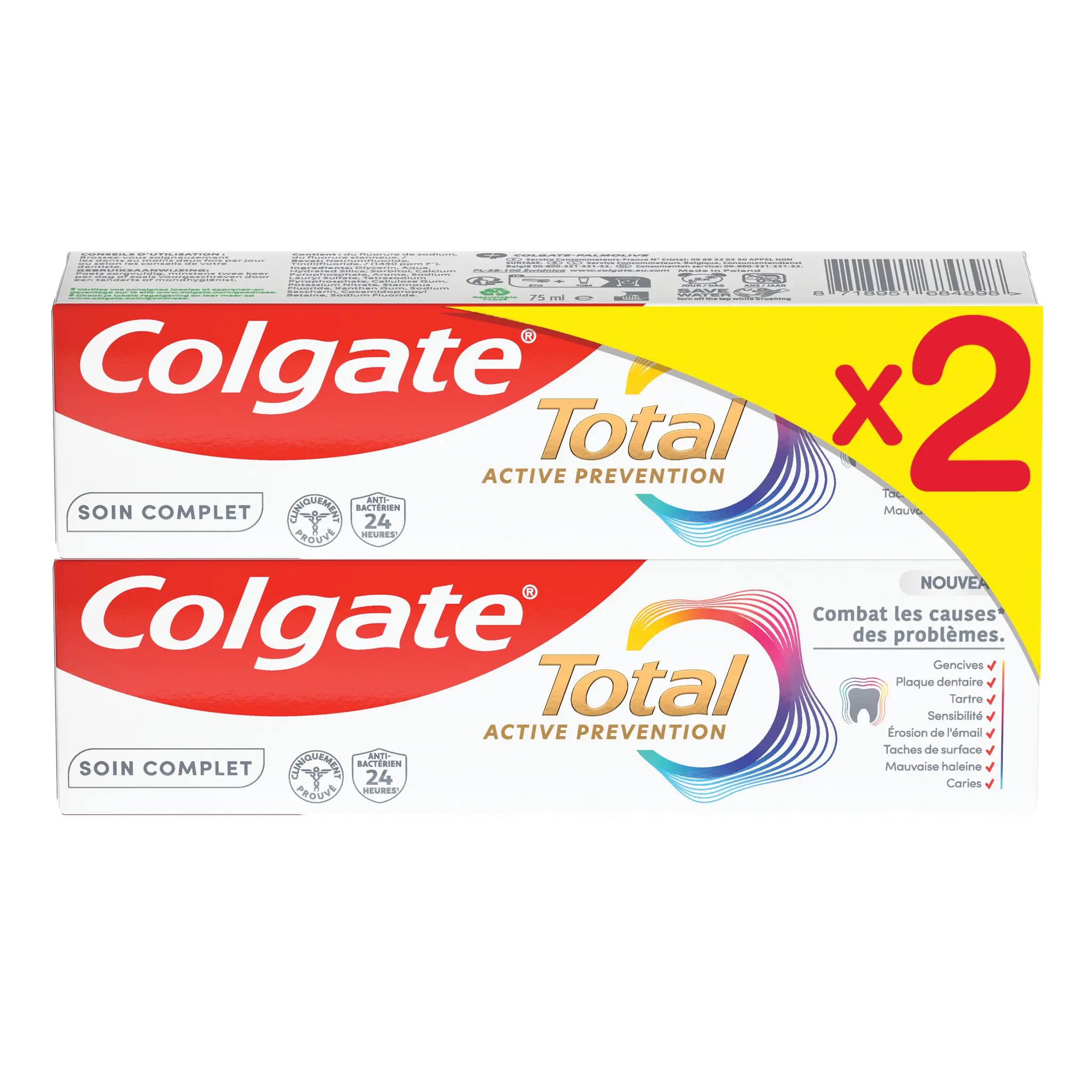 COLGATE Total active prévention dentifrice soin complet