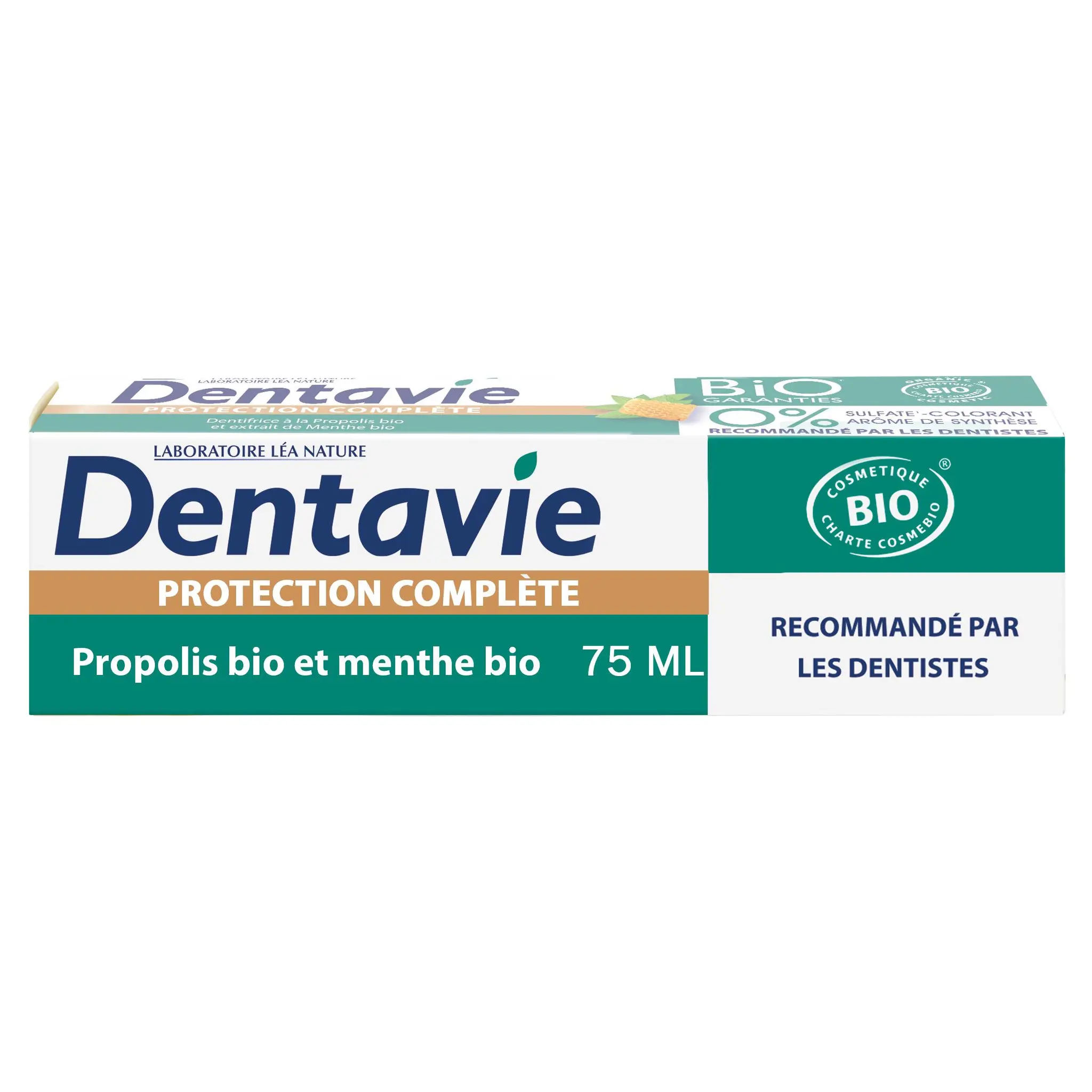 DENTAVIE Dentifrice bio protection complète à la propolis et extrait de menthe