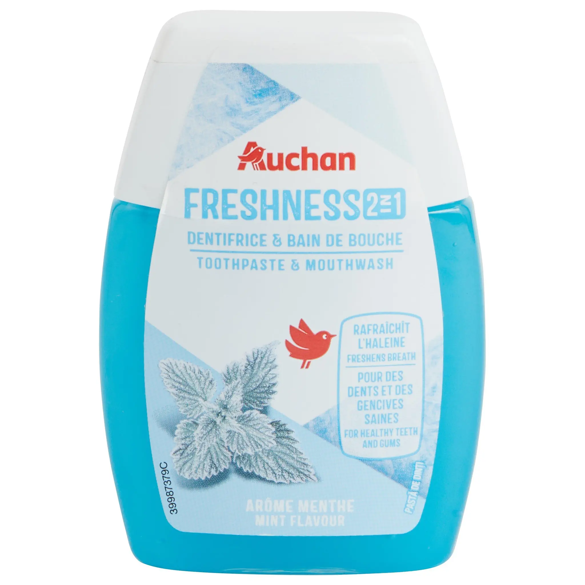 AUCHAN Dentifrice et bain de bouche fraicheur
