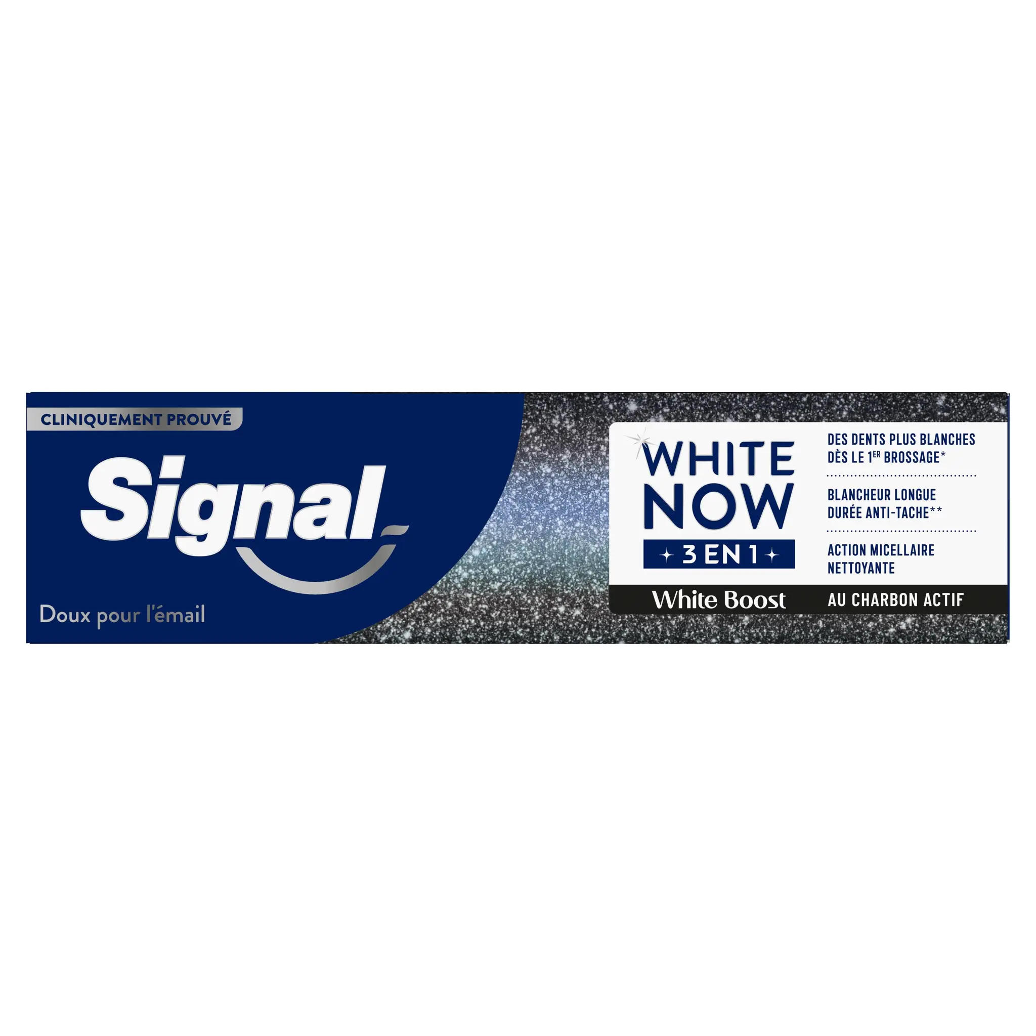 SIGNAL Dentifrice white now white boost 3en1 au charbon actif