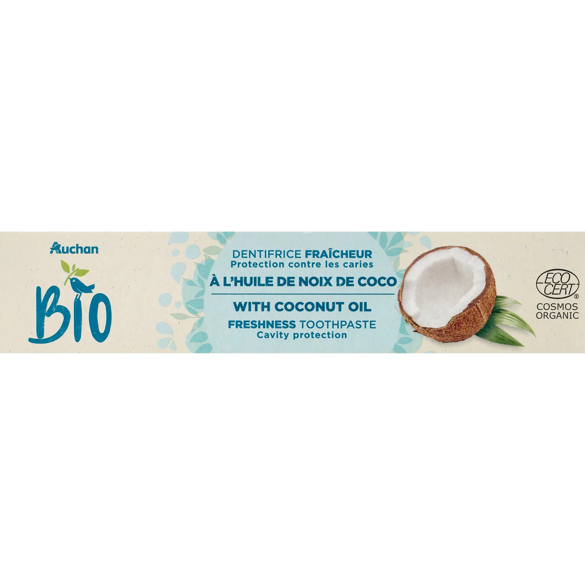 AUCHAN Dentifrice bio parfum noix de coco