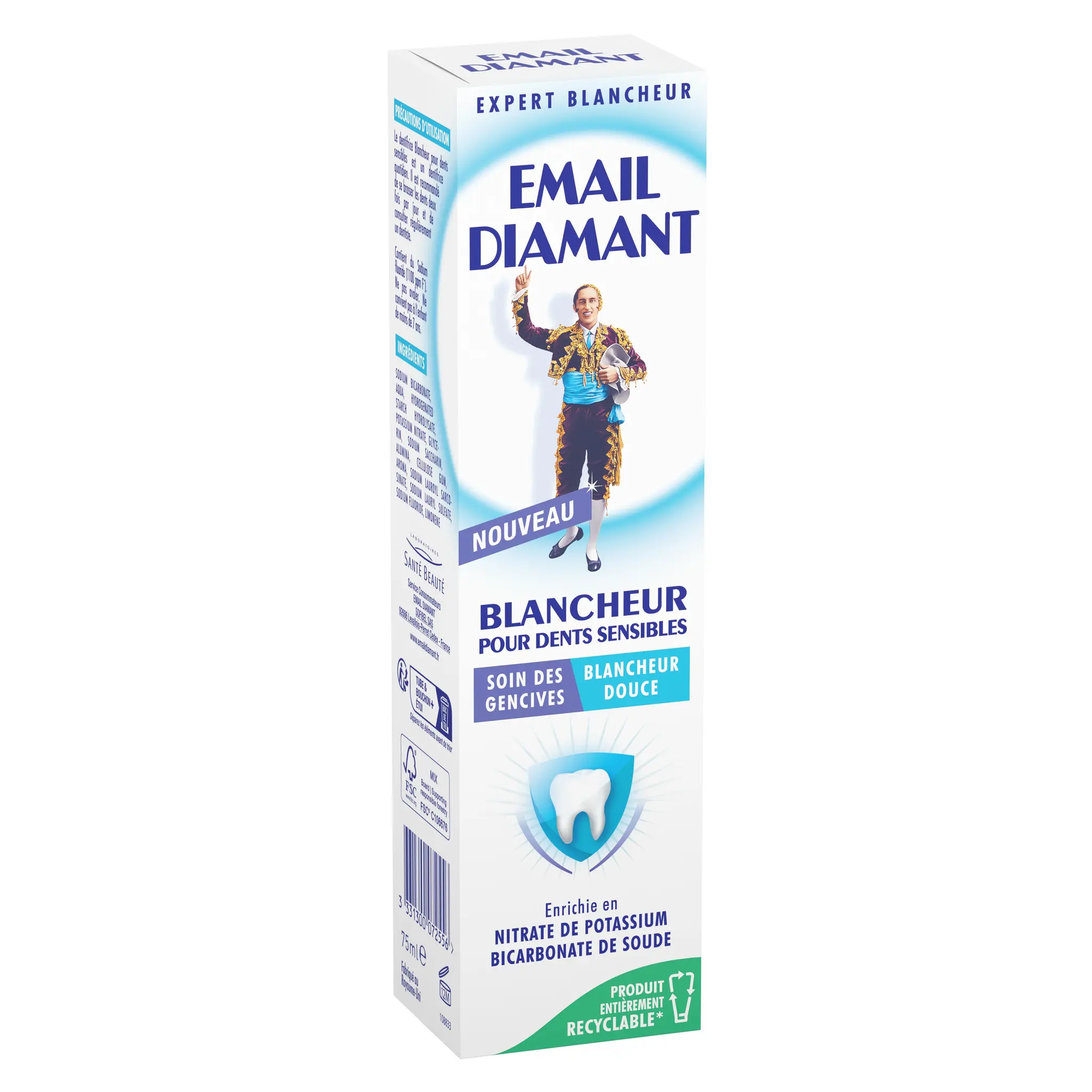 EMAIL DIAMANT Dentifrice blancheur pour dents sensibles