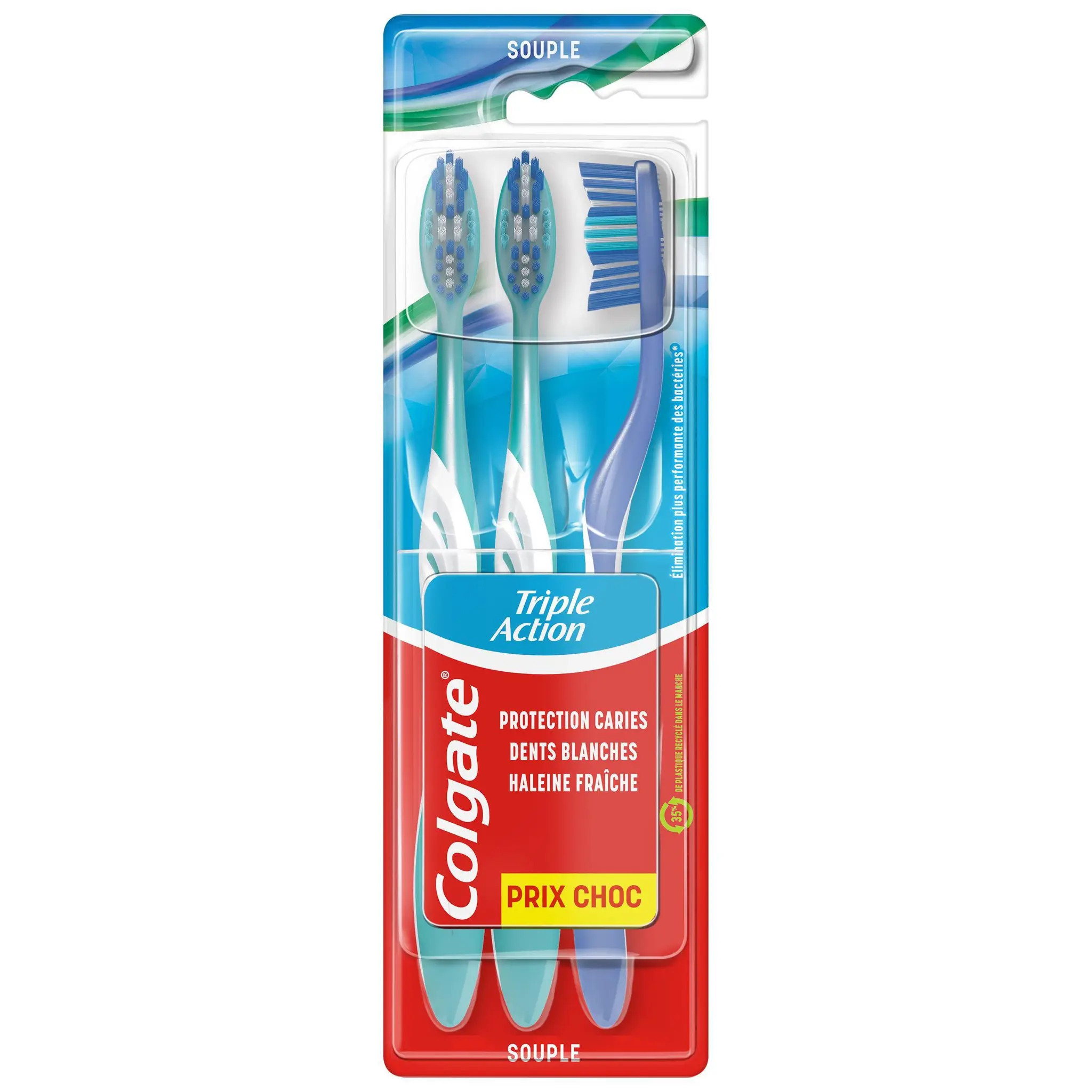 COLGATE Brosse à dents triple action souple