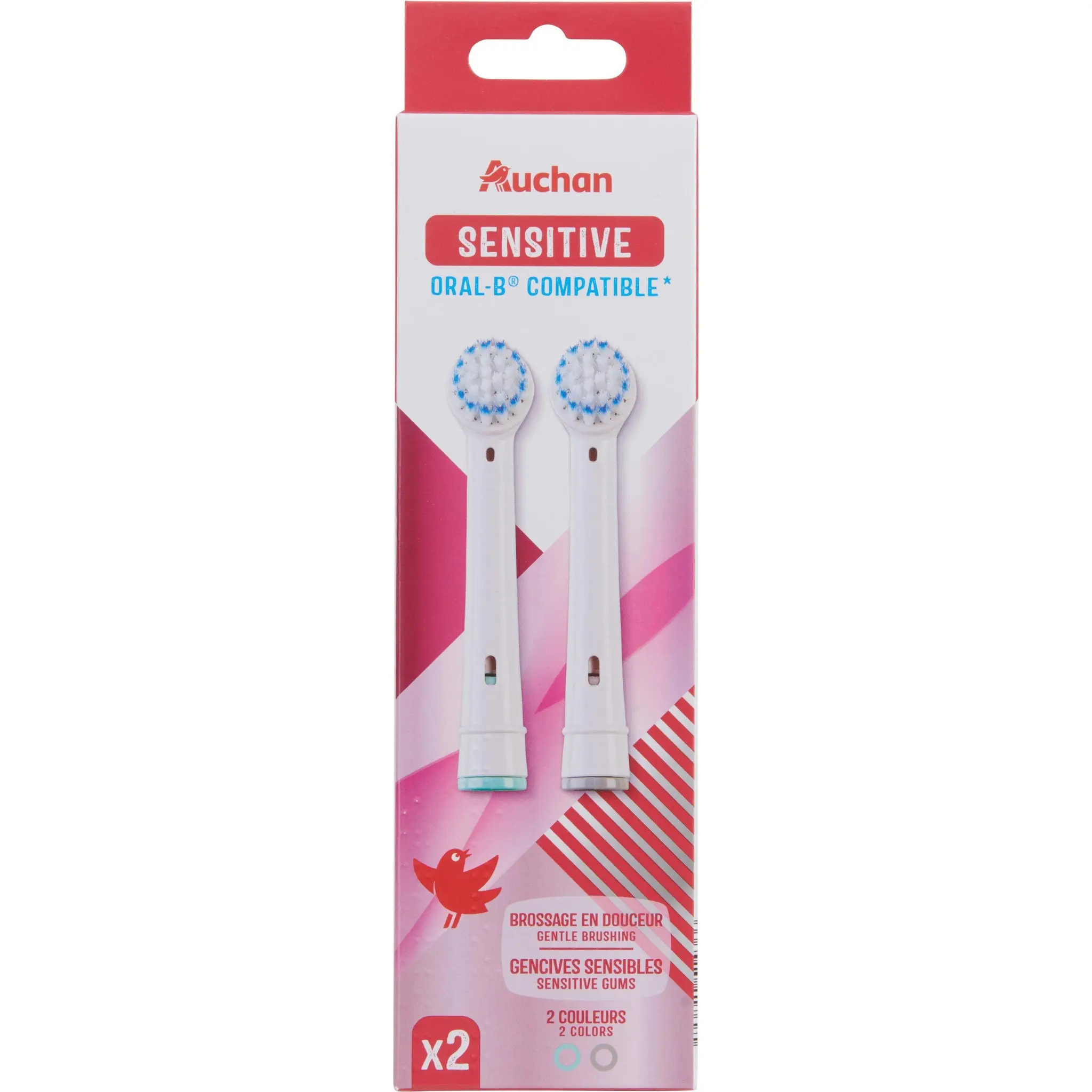 AUCHAN Recharge brosse à dents électrique sensitive compatible Oral-B