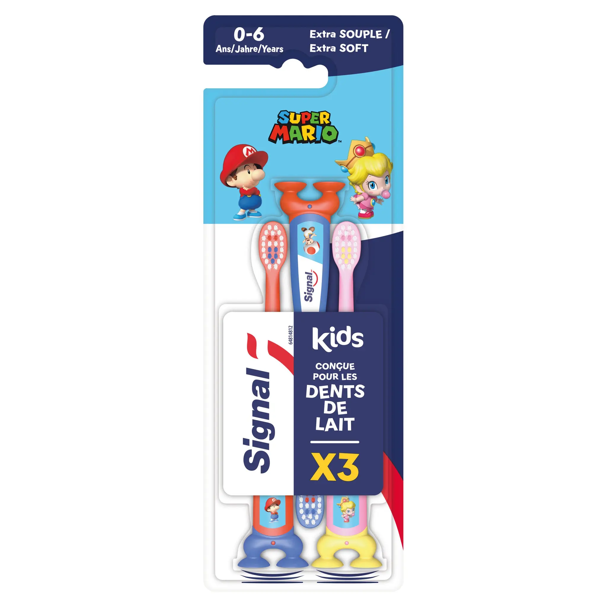 SIGNAL Brosses à dents kids Super Mario de 0 à 6 ans extra souple