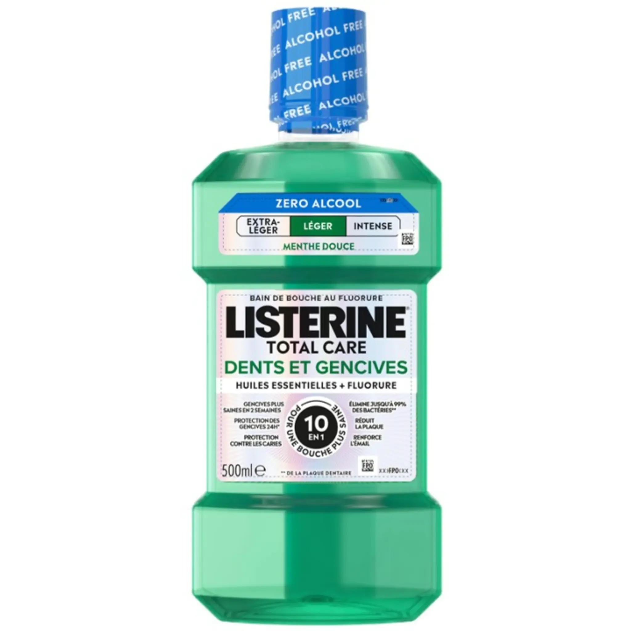LISTERINE Total Care Bain de bouche 10 en 1 dents et gencives sans alcool goût plus léger menthe fraîche