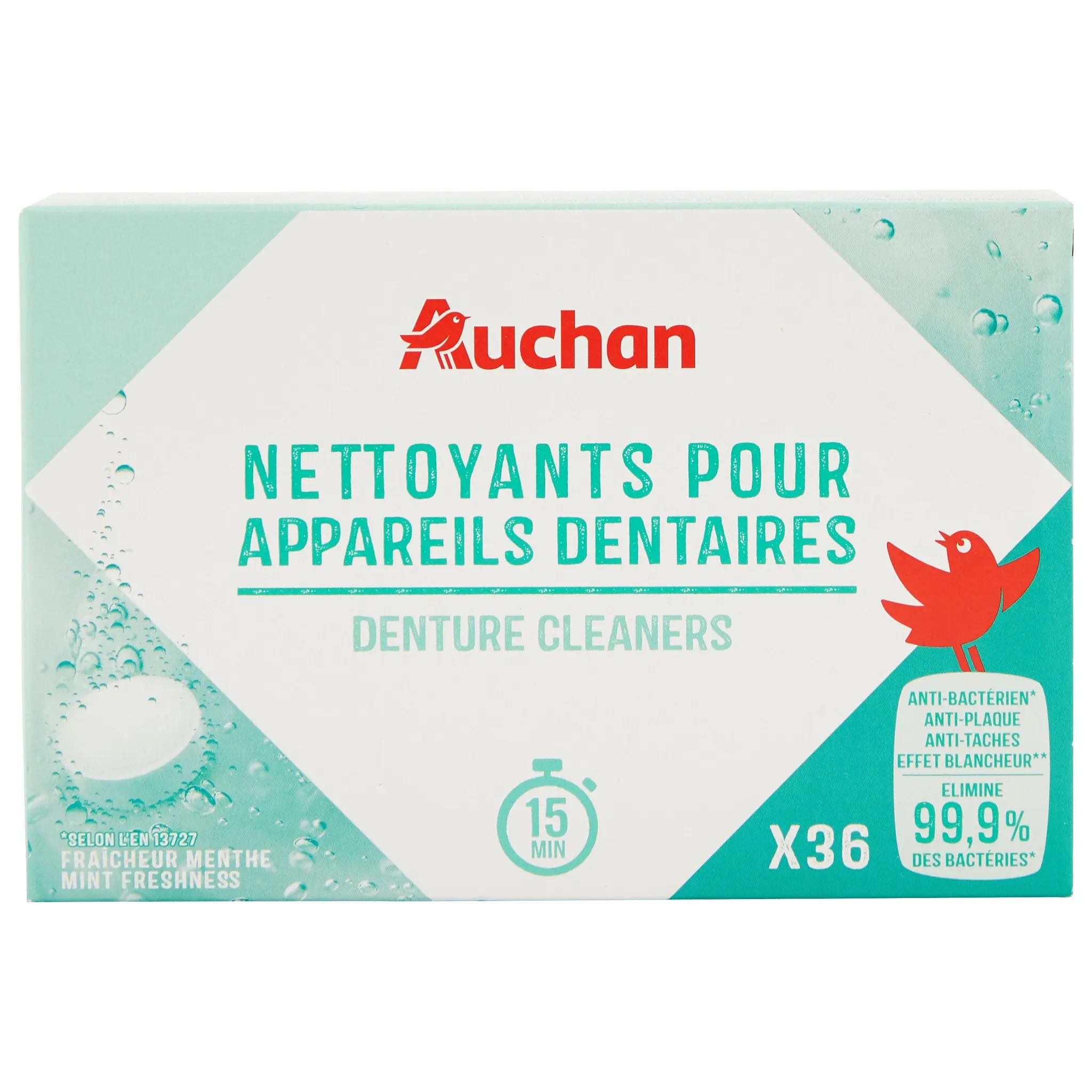 AUCHAN Nettoyants pour appareil dentaires