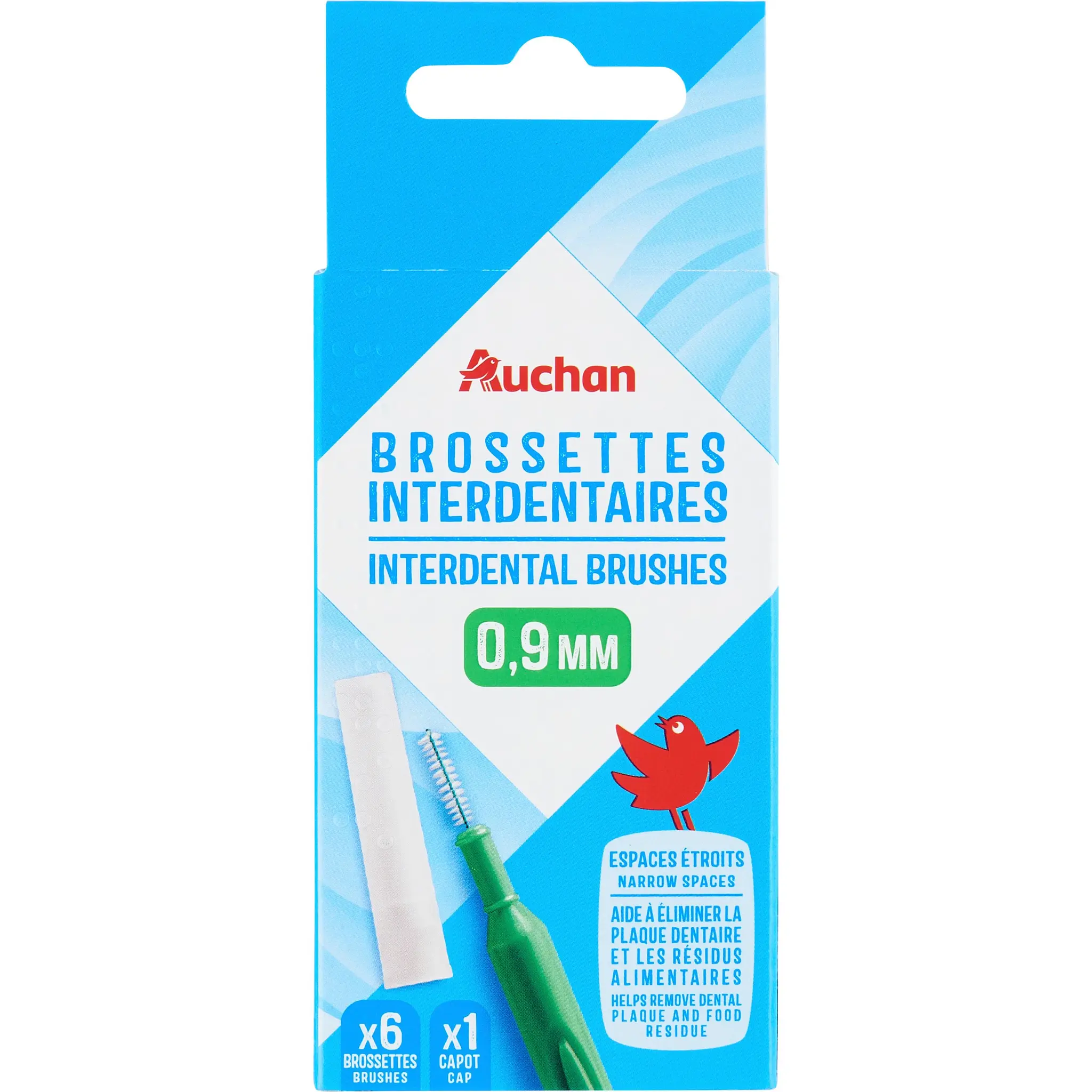 AUCHAN Brossettes interdentaires 0,9mm
