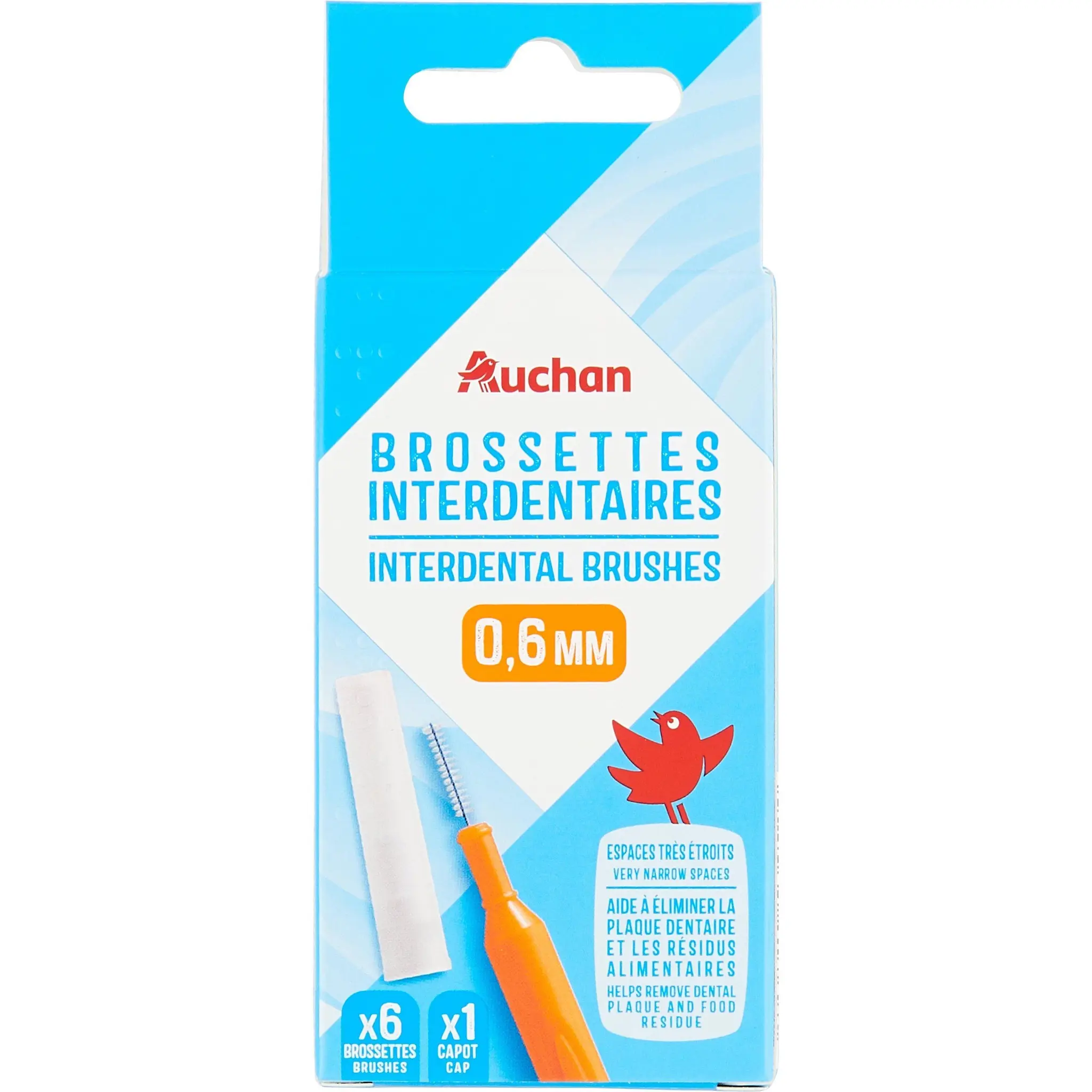 AUCHAN Brossettes interdentaires 0.6mm