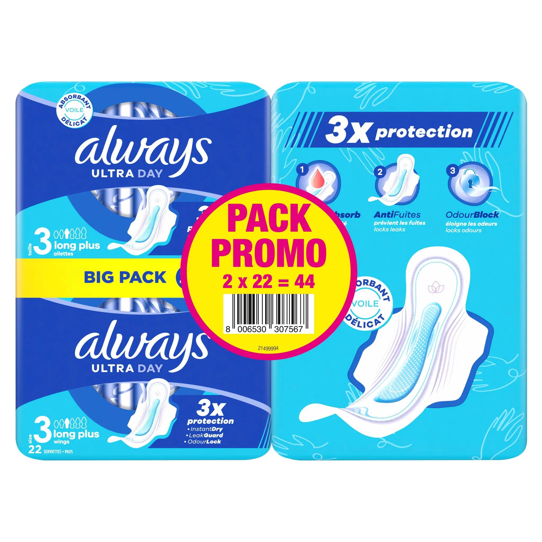 ALWAYS Ultra day Serviettes hygiéniques long plus taille 3