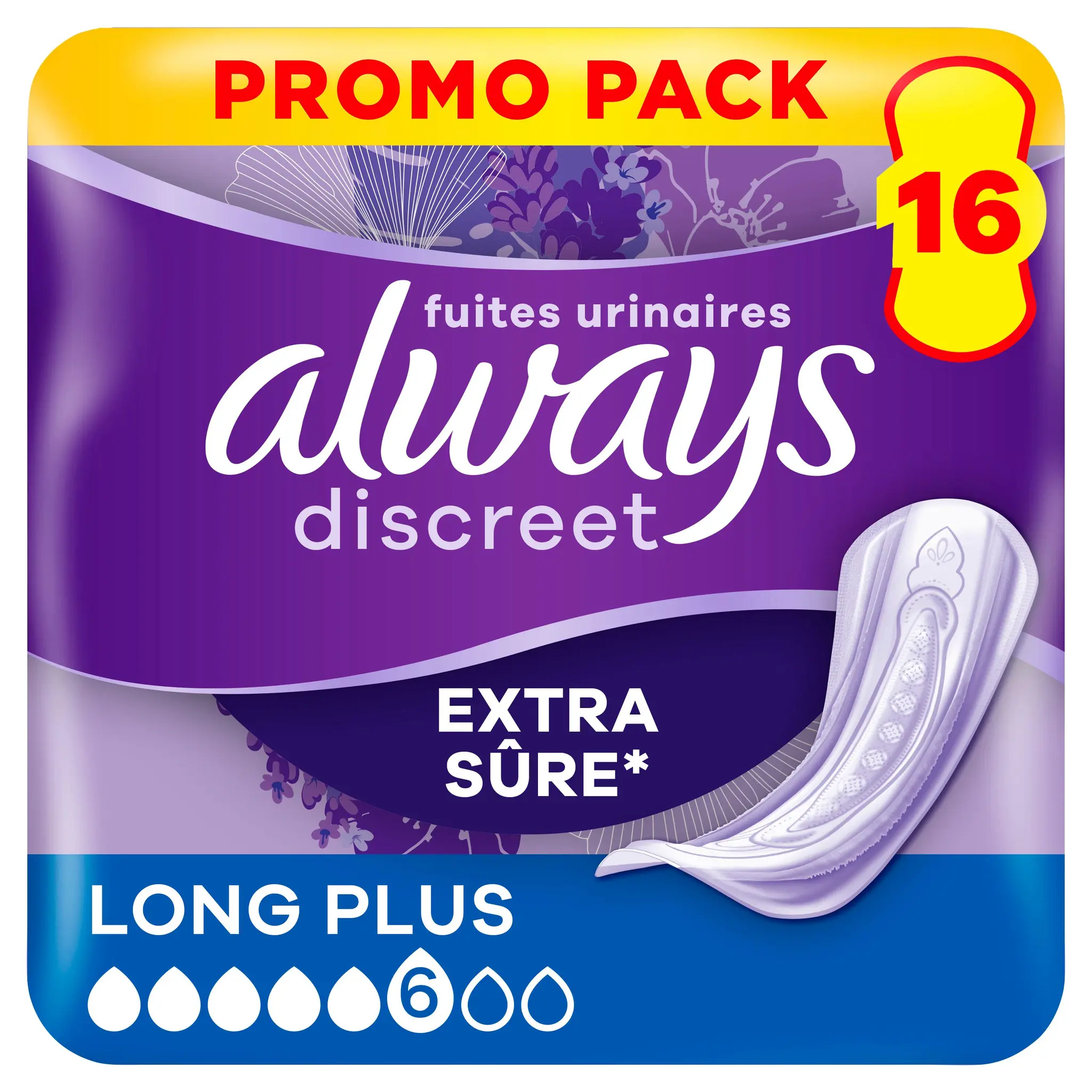 ALWAYS Discreet Serviettes pour fuite urinaire long plus