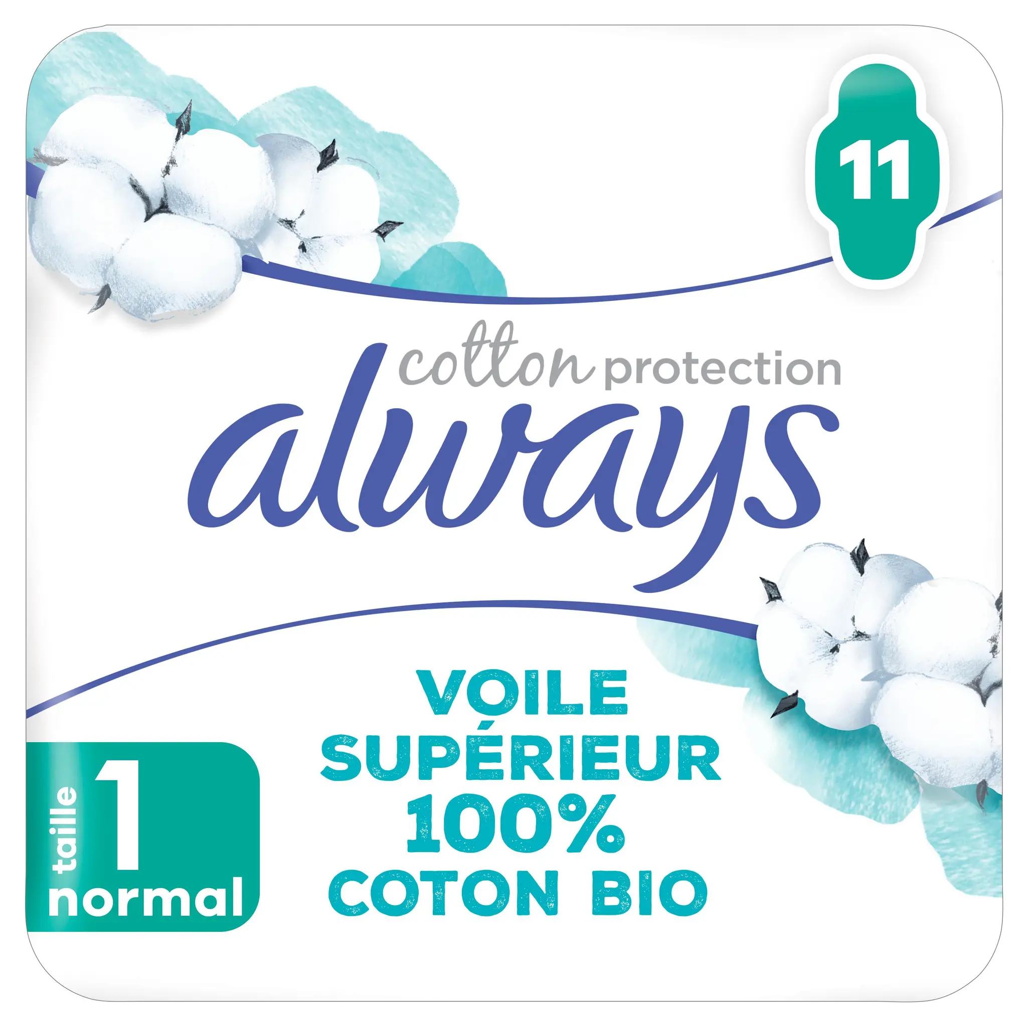ALWAYS Serviettes hygiéniques en coton bio normal taille 1