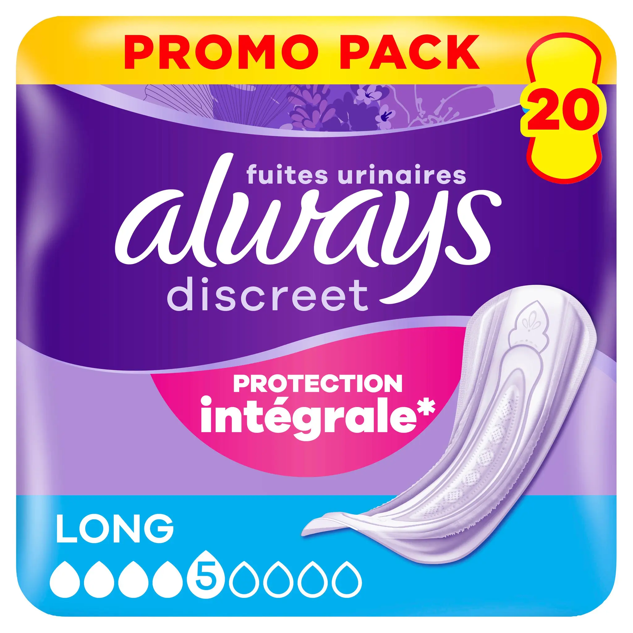 ALWAYS Discreet Serviettes pour fuites urinaires long