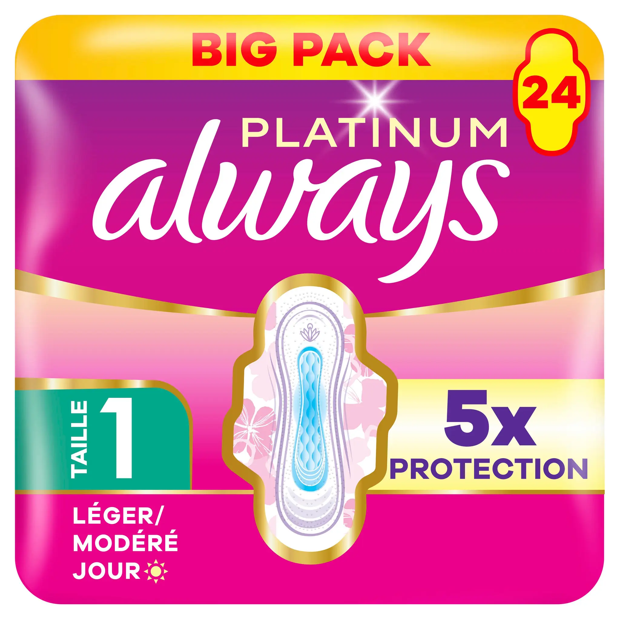 ALWAYS Platinum serviettes hygiéniques avec ailettes taille 1