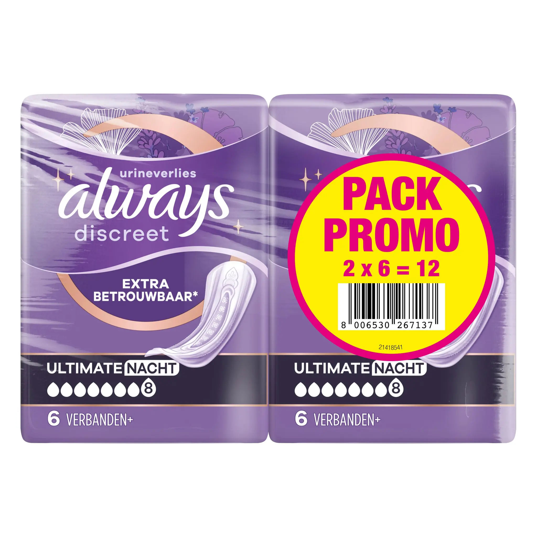 ALWAYS Discreet Serviettes pour fuites urinaires ultimate nuit