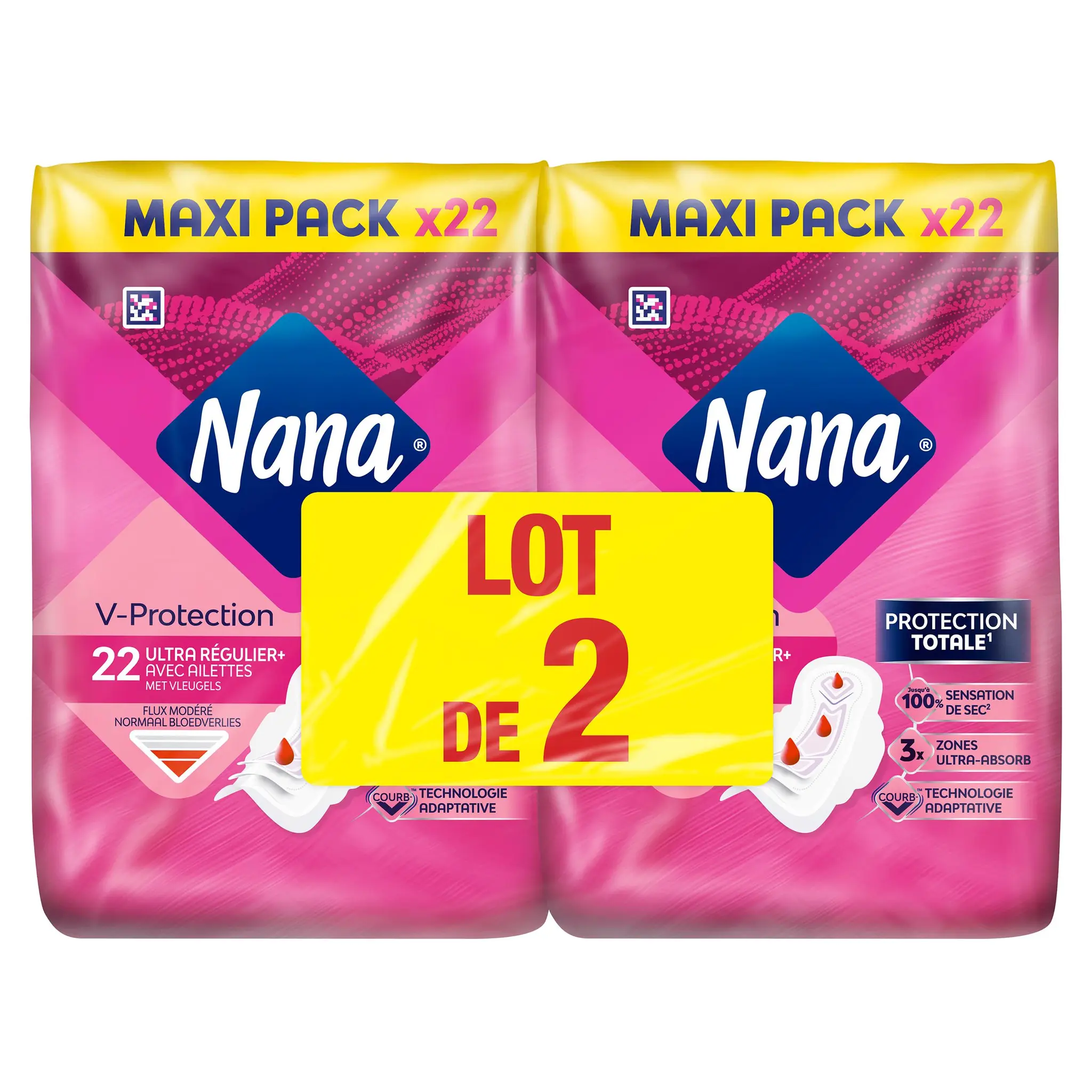 NANA V-Protection Serviettes hygiéniques ultra-régulier+ avec ailettes