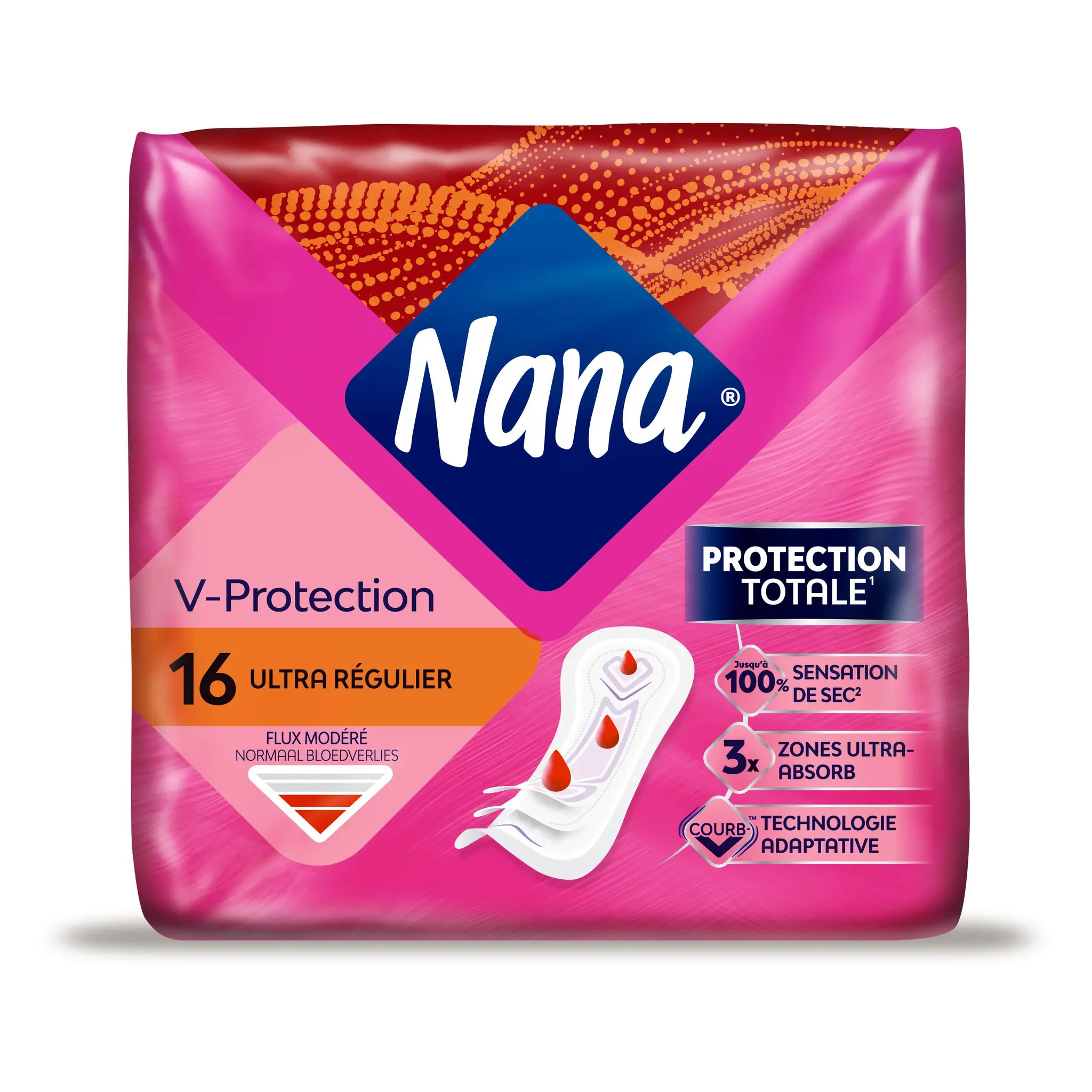 NANA Serviettes hygiéniques ultra régulier sans ailettes normal