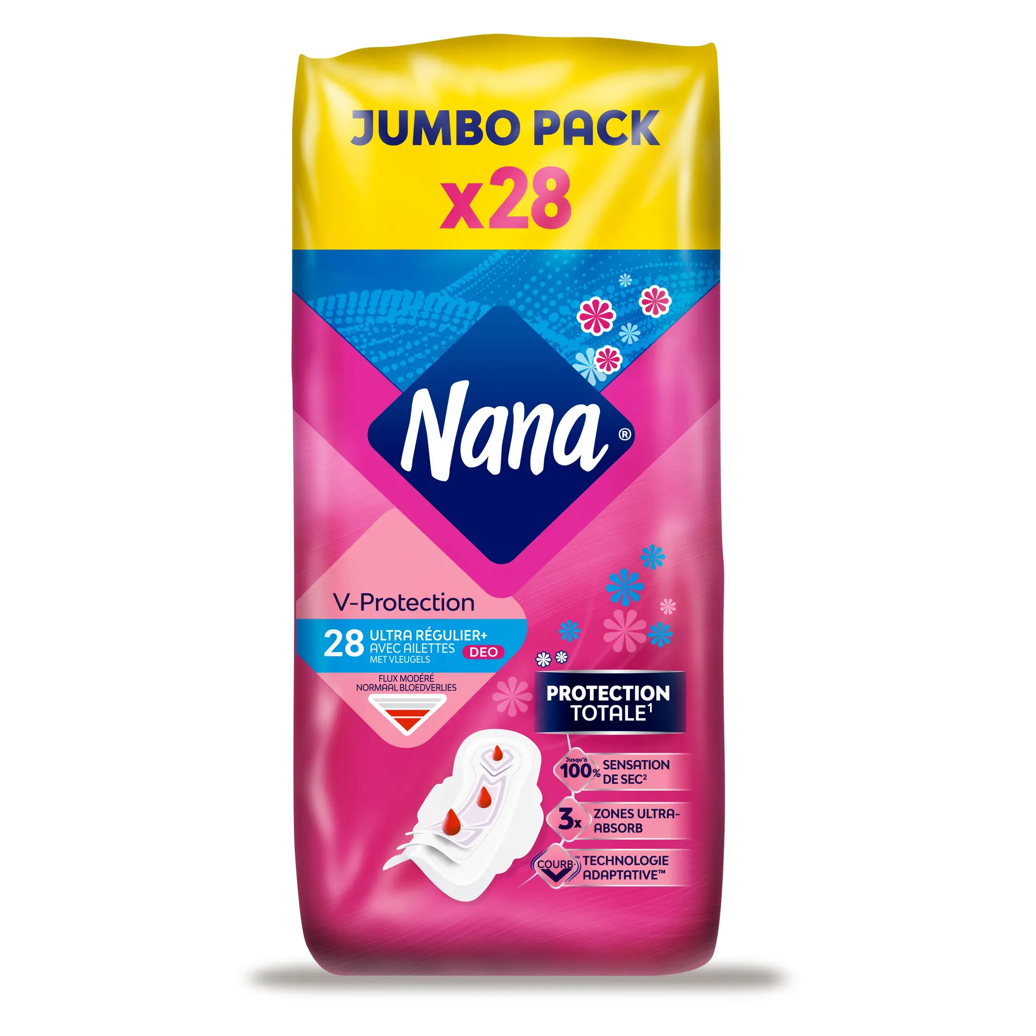 NANA Serviettes hygiéniques ultra régulier plus avec ailettes
