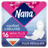 NANA Serviettes hygiéniques confort et sécurité maxi plus avec ailettes