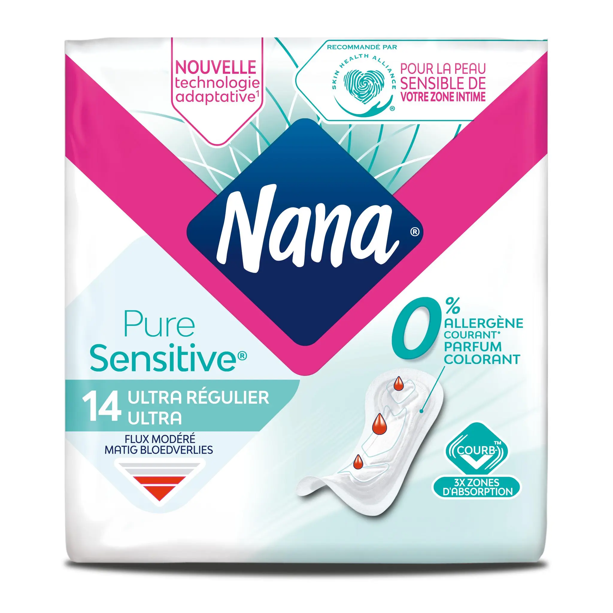NANA Serviettes hygiéniques Pure Sensitive ultra régulier