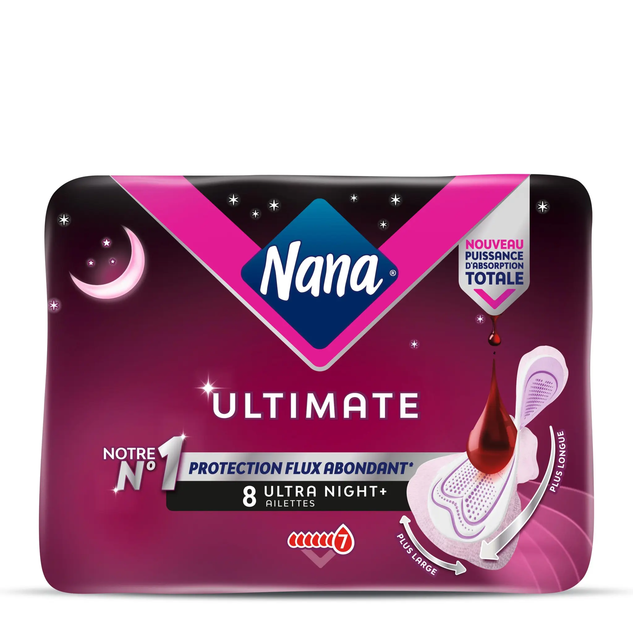 NANA Ultimate Ultra serviettes hygiéniques nuit avec ailettes