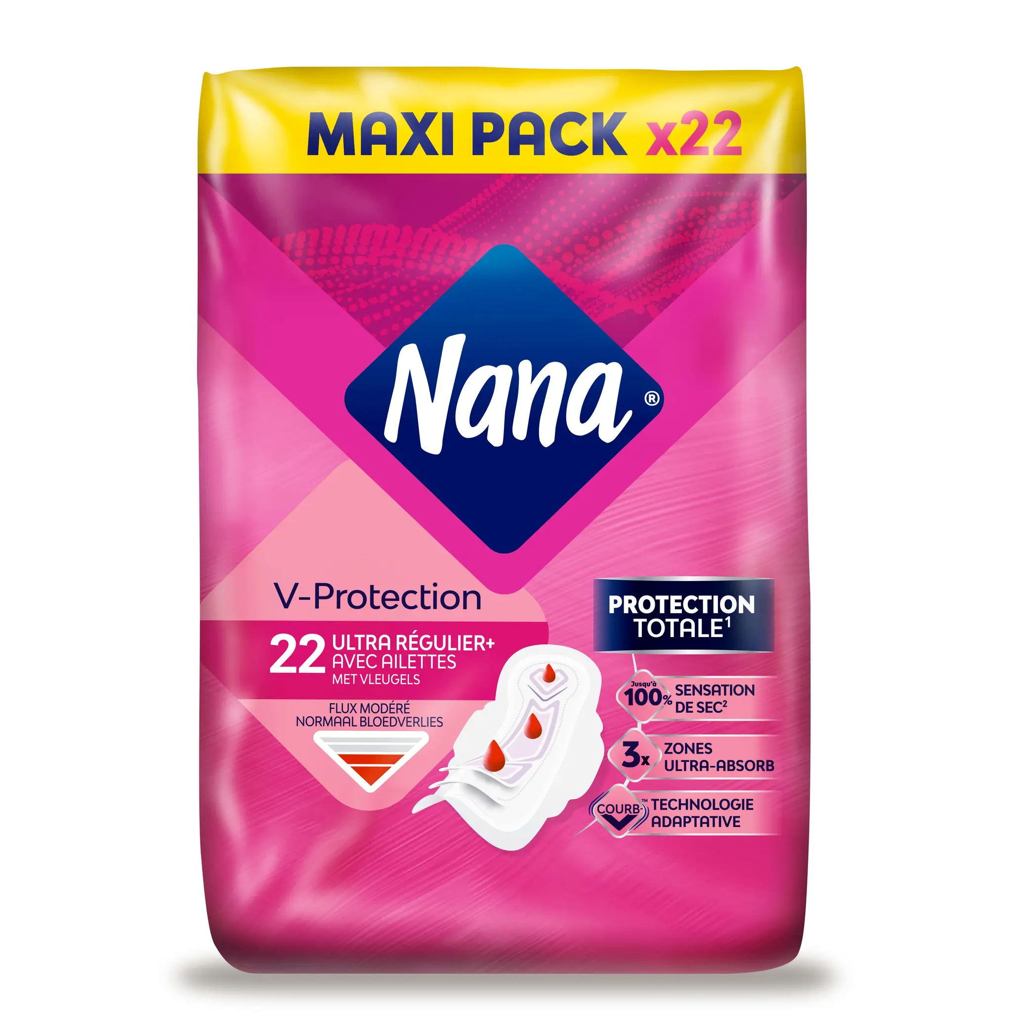 NANA Serviettes hygièniques avec ailettes ultra regular plus
