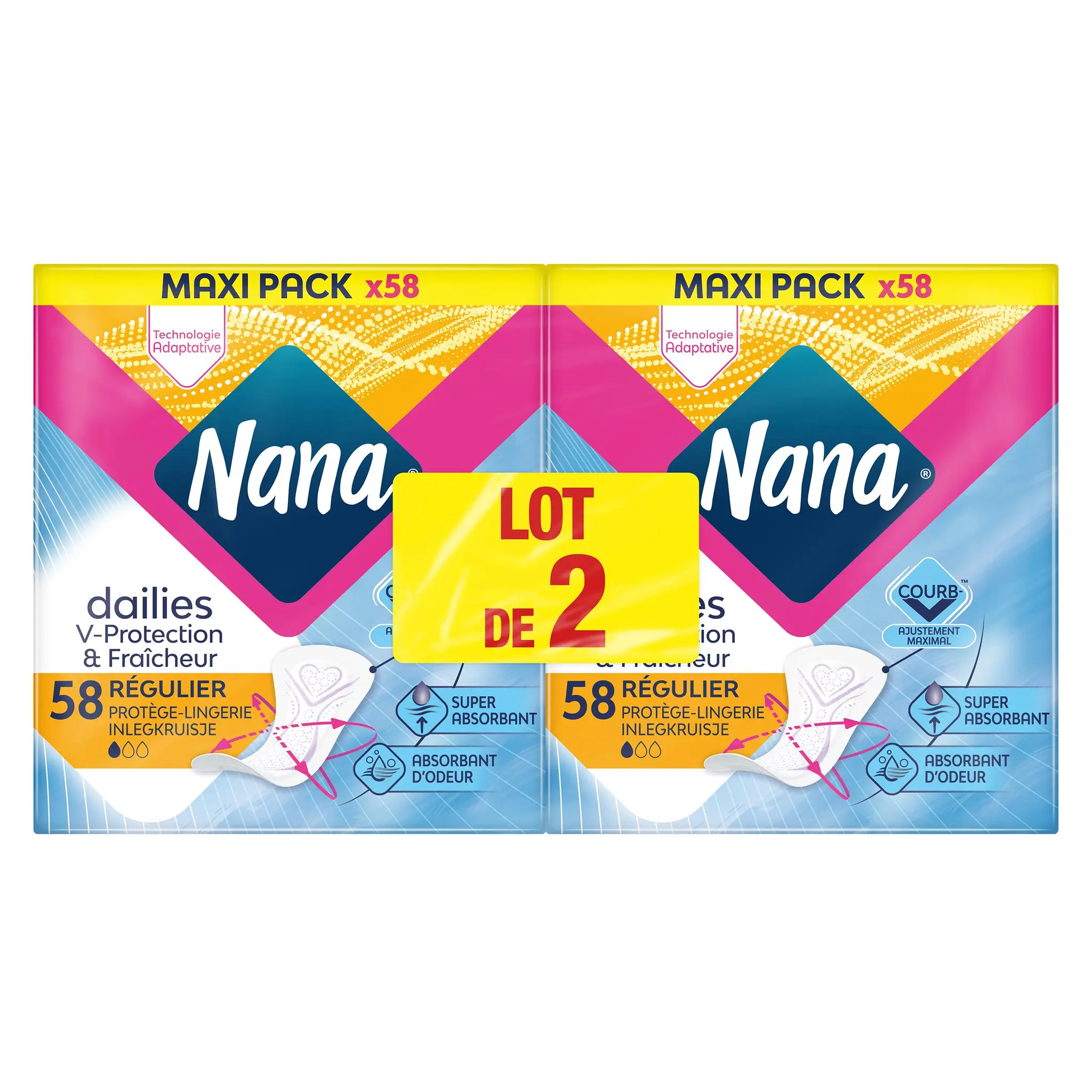 NANA Dailies V-Protection et Fraicheur protège-lingerie régulier