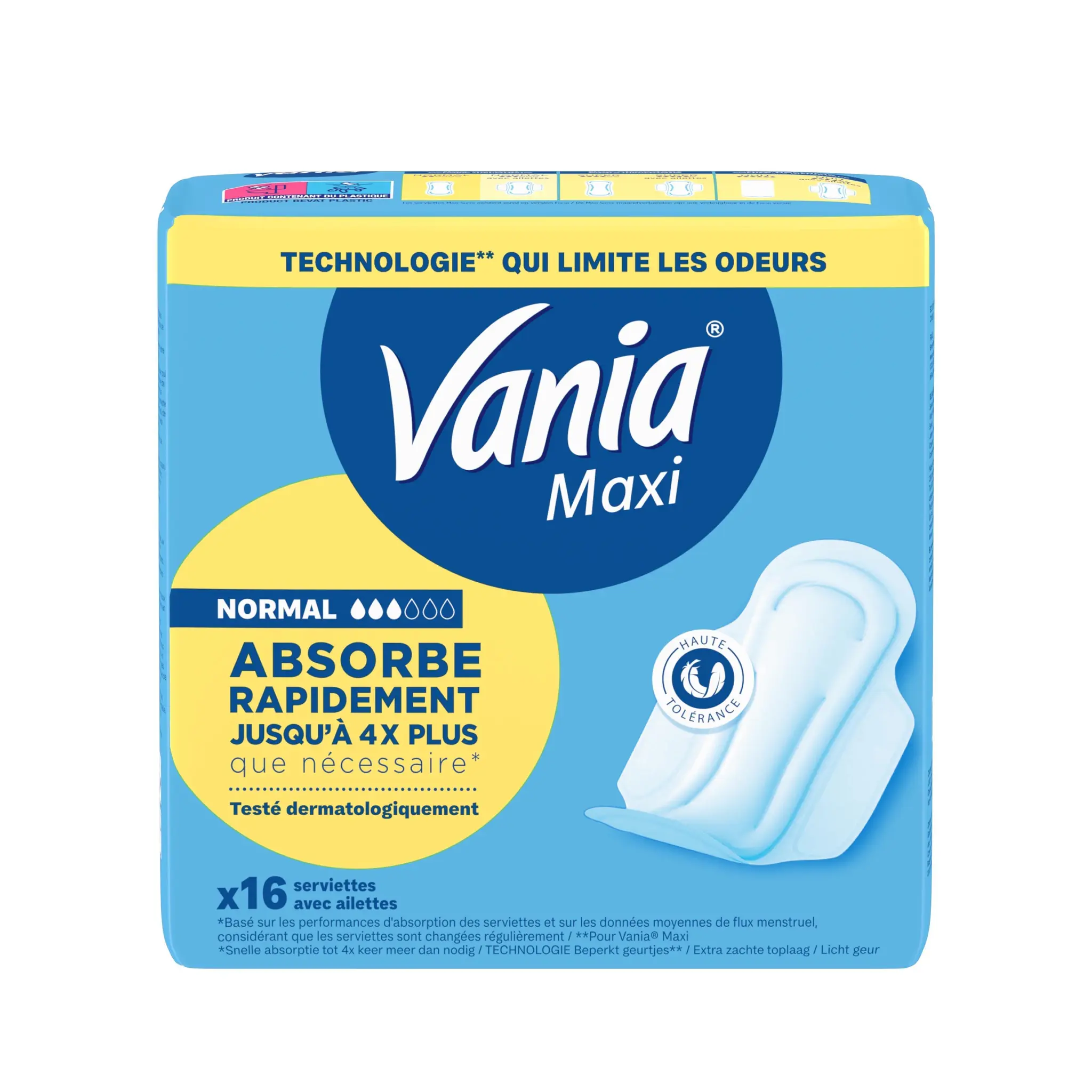 VANIA Confort Serviettes hygiéniques maxi absorption rapide avec ailettes normal