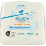 AUCHAN BETTER LIFE Serviettes hygiéniques ultra minces avec ailettes normal+