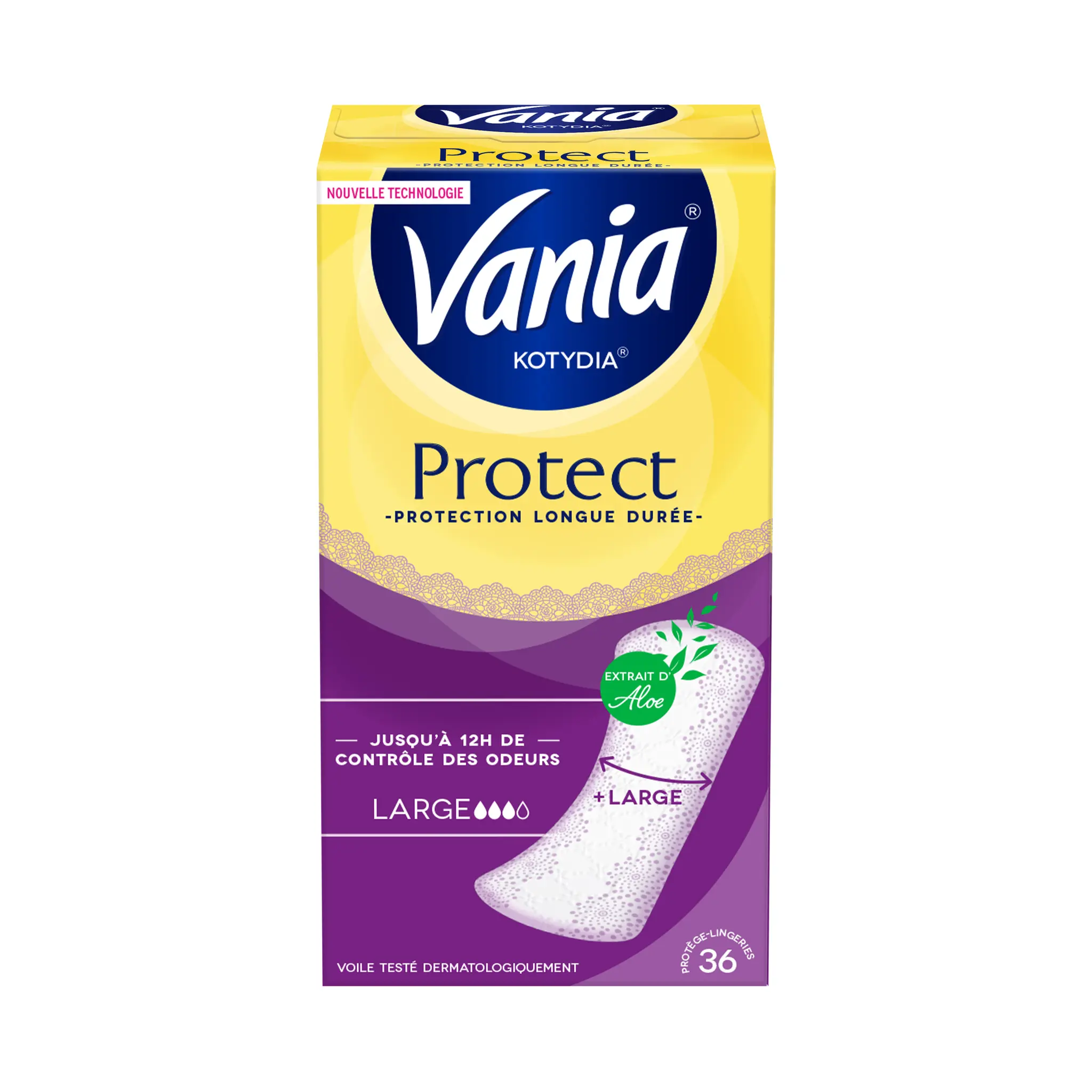 VANIA Protège-slips larges protection neutralisation des odeurs parfum aloe