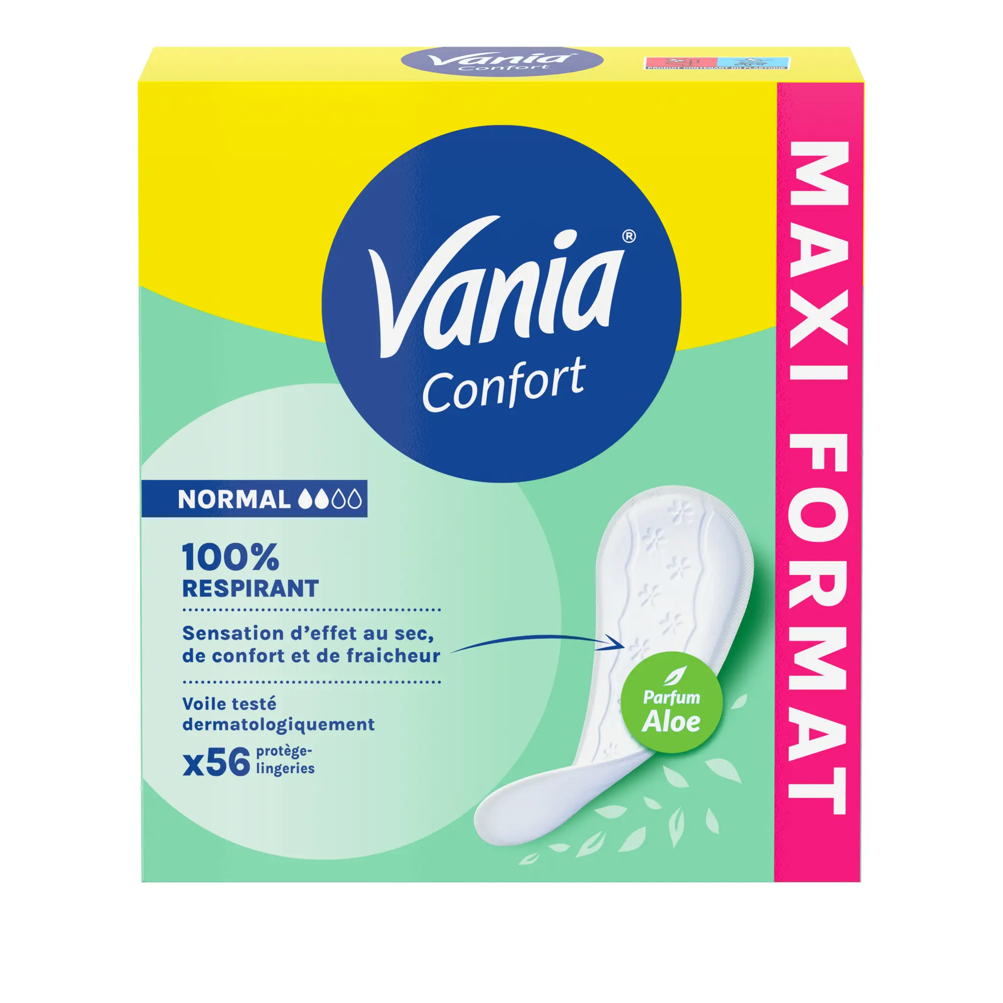 VANIA Confort Protège-slips 100% respirants parfum aloe normal