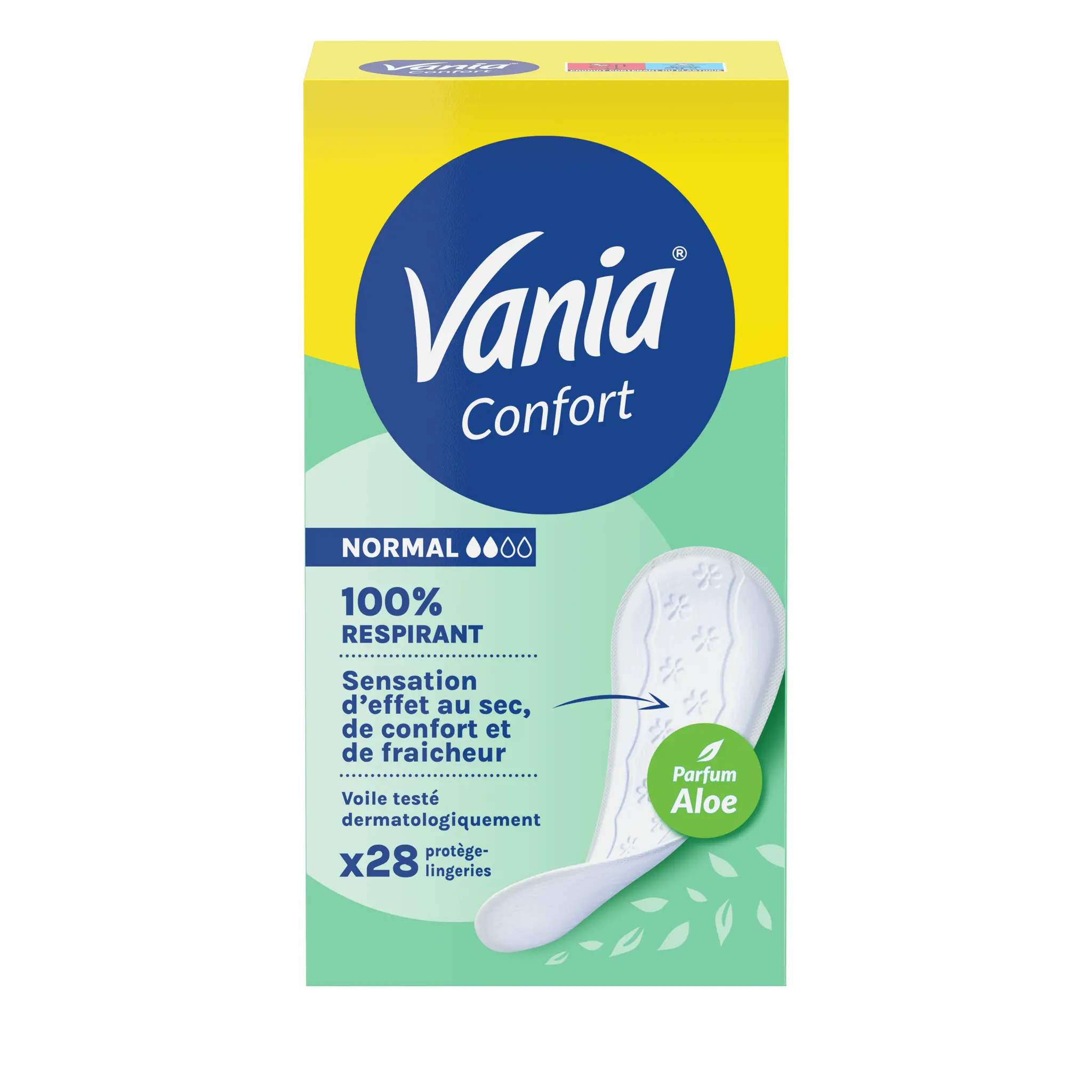 VANIA Confort Protège-slips 100% respirants parfum aloe normal