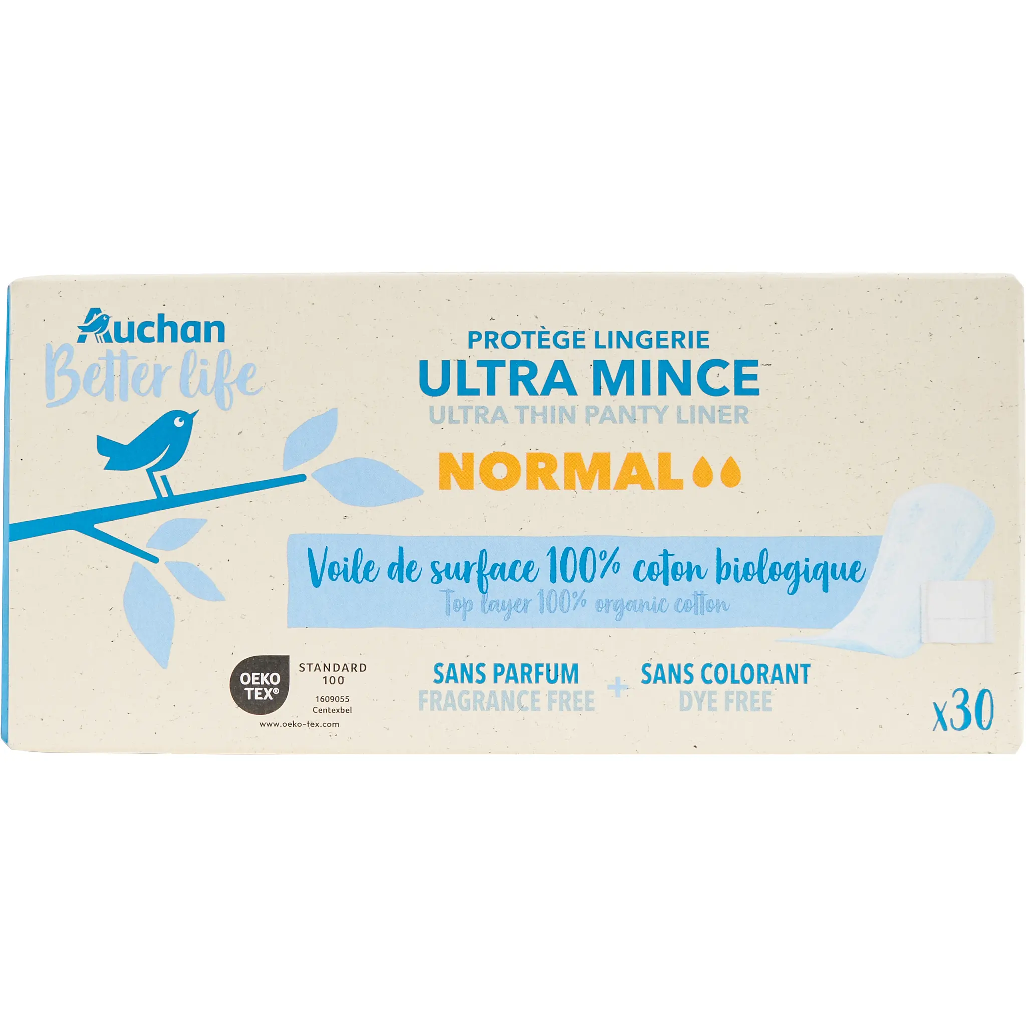 AUCHAN BETTER LIFE Protège lingerie ultra mince normal