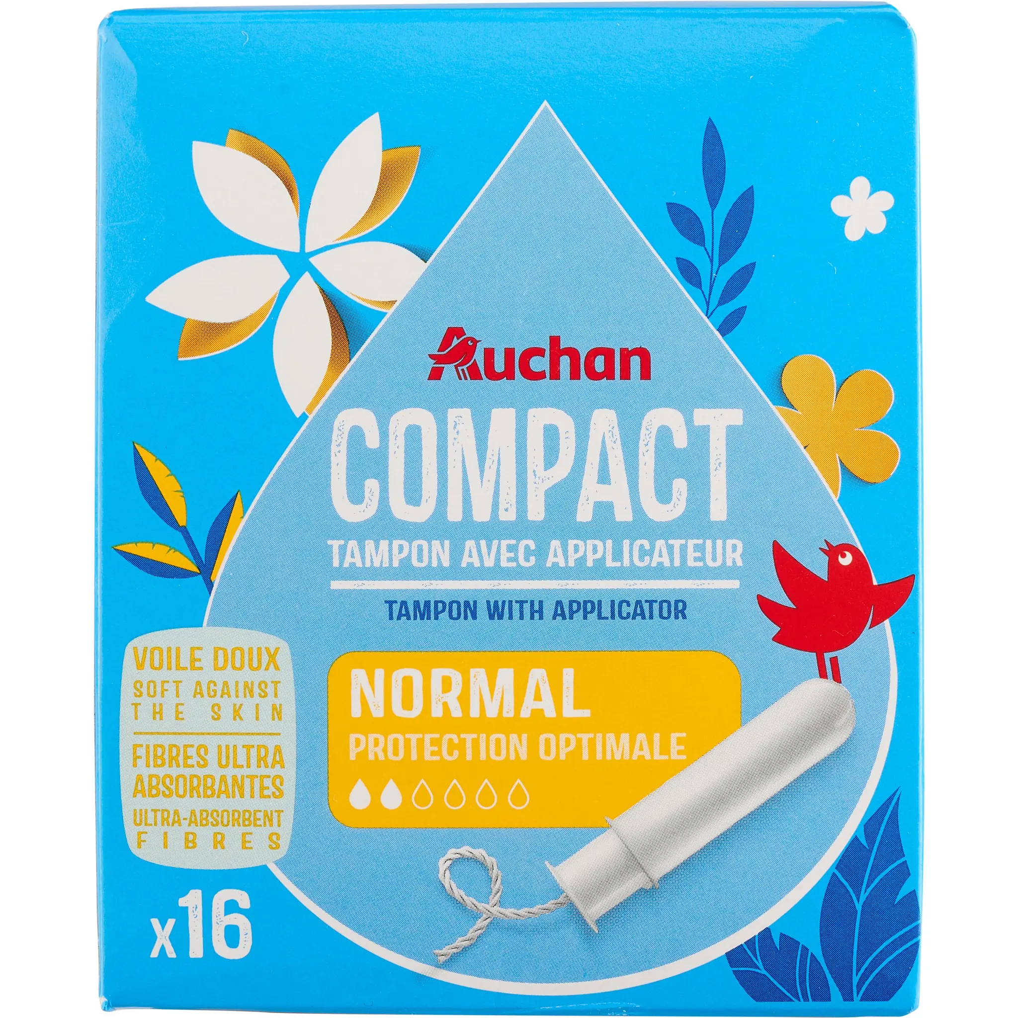 AUCHAN Tampons avec applicateur compact normal